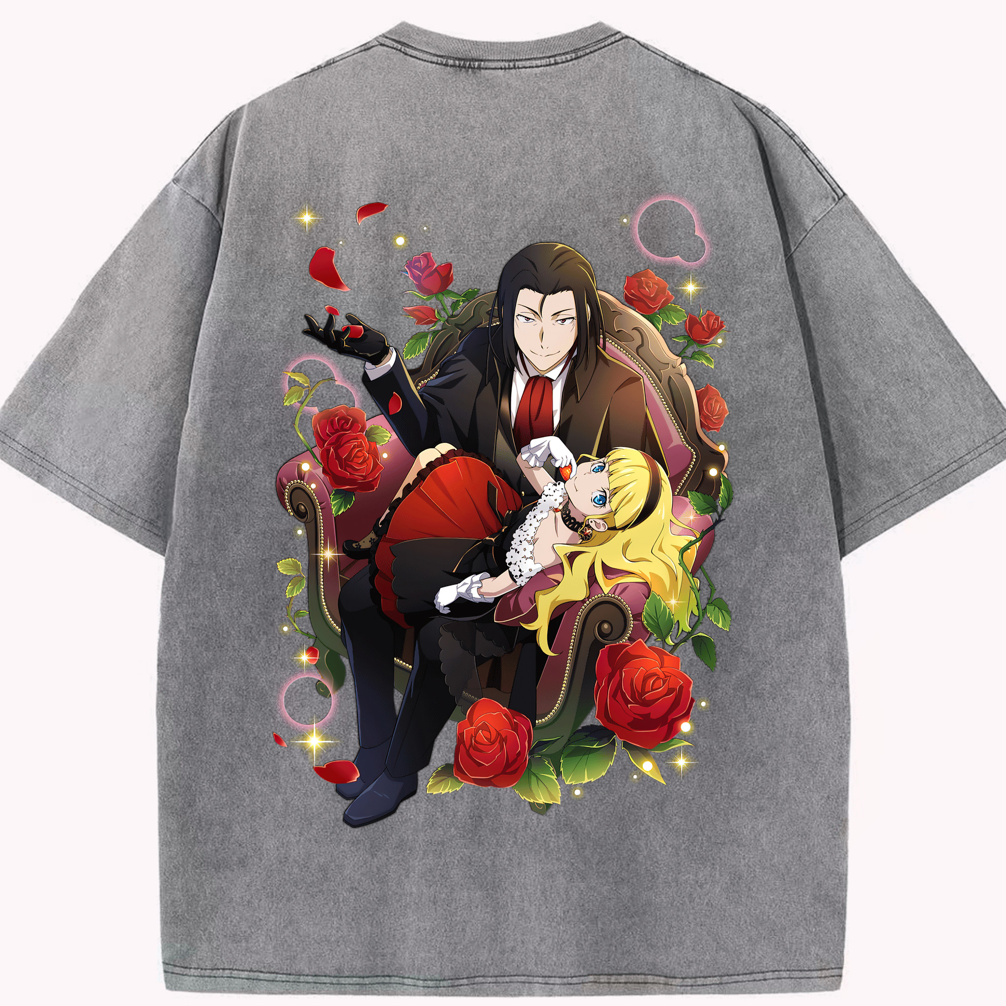 （画像用） 文豪ストレイドッグス Bungo Stray Dogs 綿100% ヴィンテージ風 半袖Tシャツ（背面プリント）