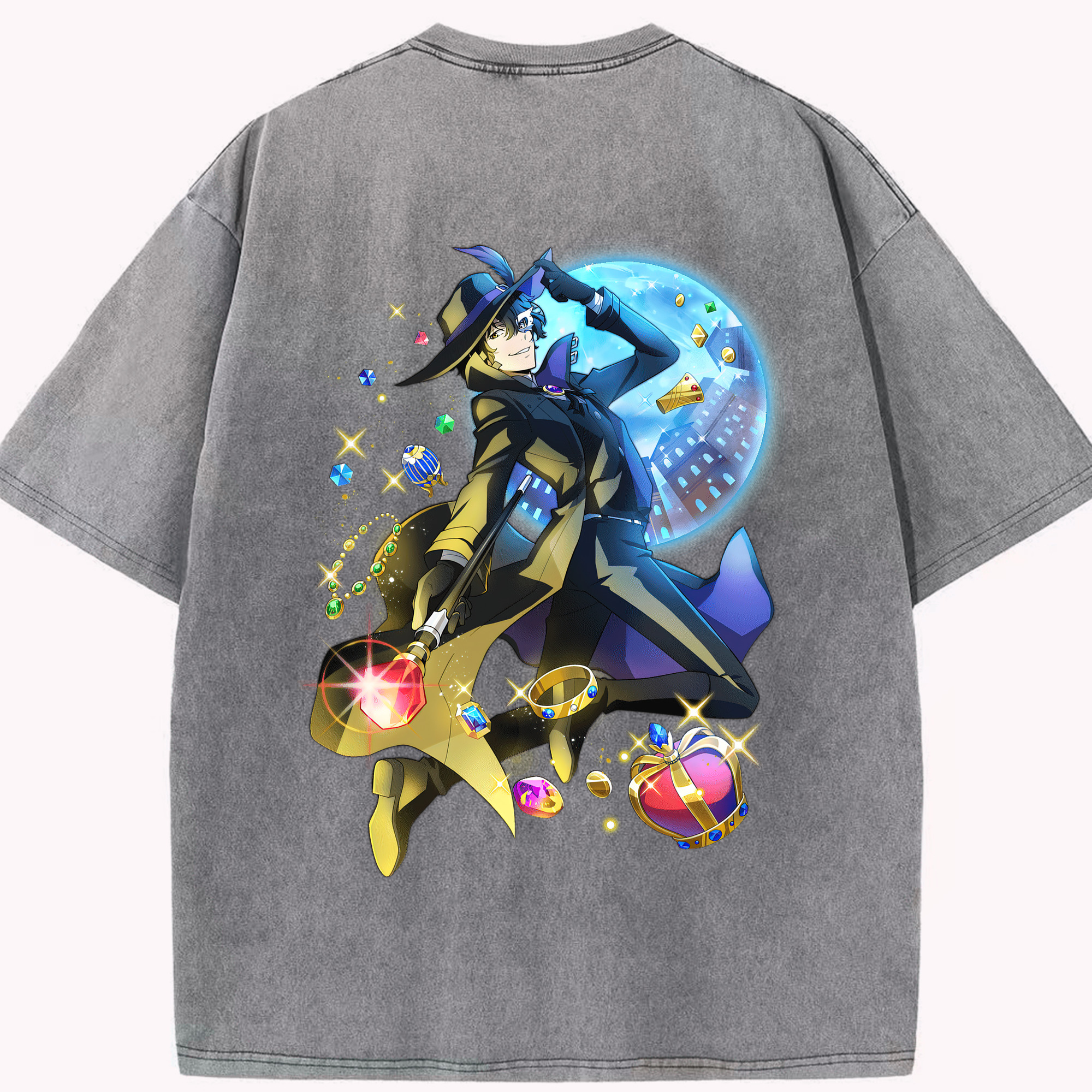 （画像用） 文豪ストレイドッグス Bungo Stray Dogs 綿100% ヴィンテージ風 半袖Tシャツ（背面プリント）