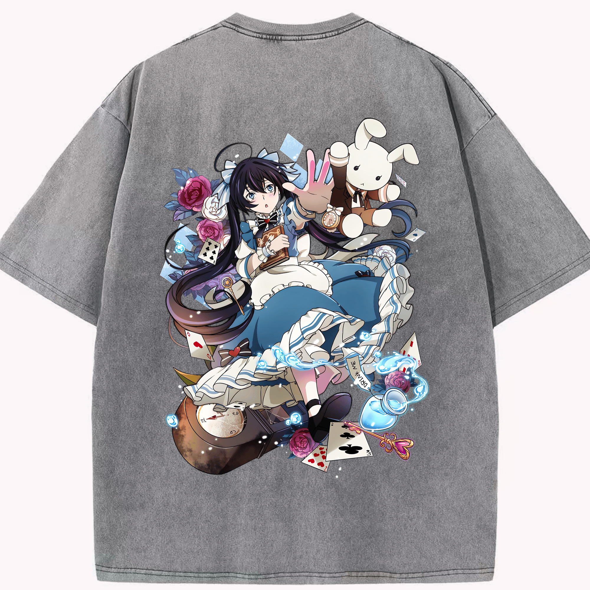 （画像用） 文豪ストレイドッグス Bungo Stray Dogs 綿100% ヴィンテージ風 半袖Tシャツ（背面プリント）