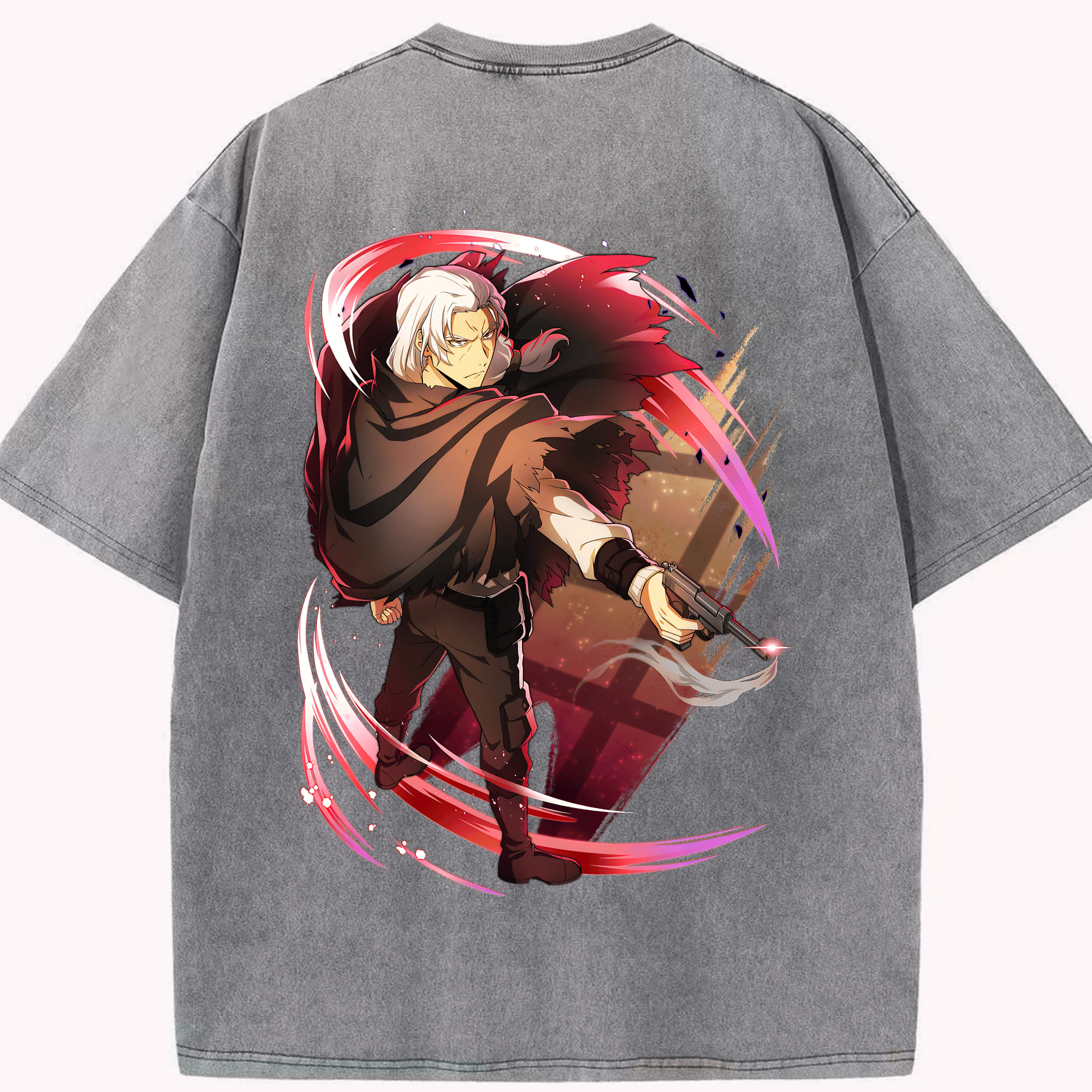 （画像用） 文豪ストレイドッグス Bungo Stray Dogs 綿100% ヴィンテージ風 半袖Tシャツ（背面プリント）