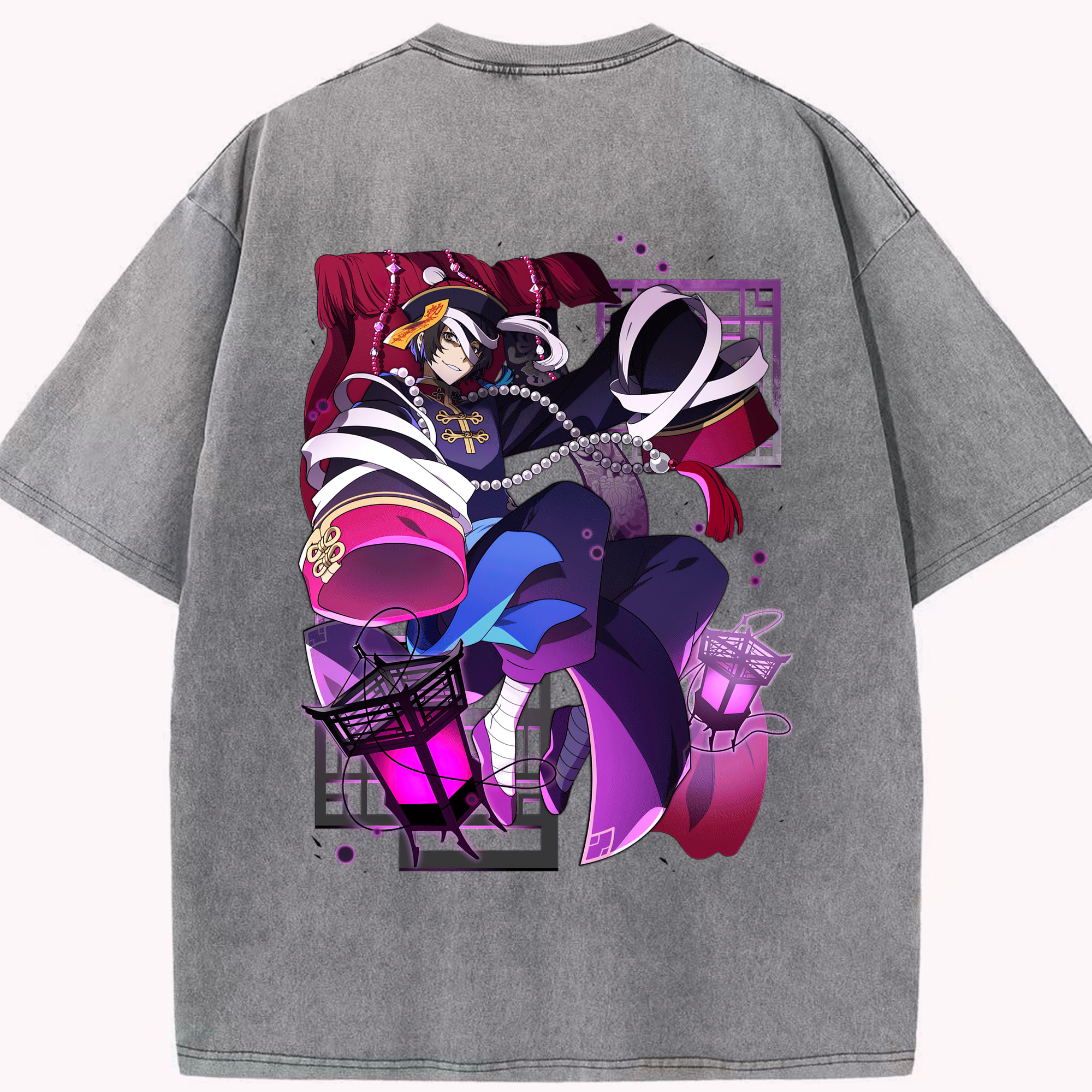（画像用） 文豪ストレイドッグス Bungo Stray Dogs 綿100% ヴィンテージ風 半袖Tシャツ（背面プリント）