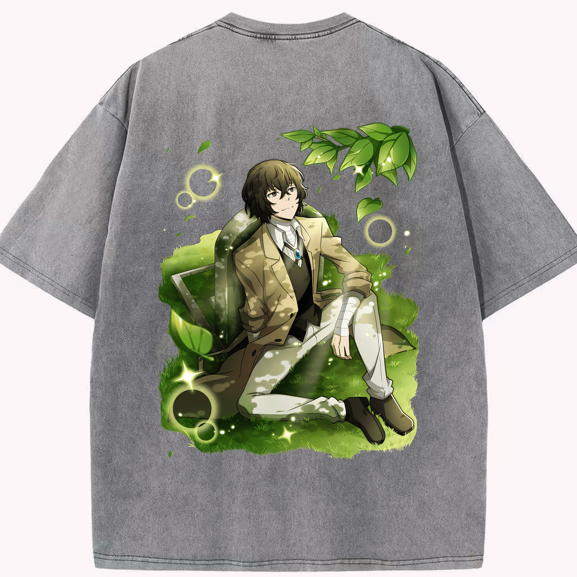 （画像用） 文豪ストレイドッグス Bungo Stray Dogs 綿100% ヴィンテージ風 半袖Tシャツ（背面プリント）