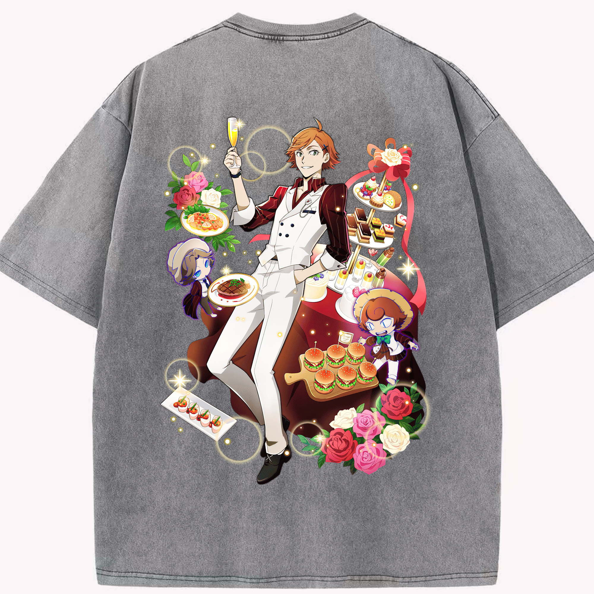 （画像用） 文豪ストレイドッグス Bungo Stray Dogs 綿100% ヴィンテージ風 半袖Tシャツ（背面プリント）
