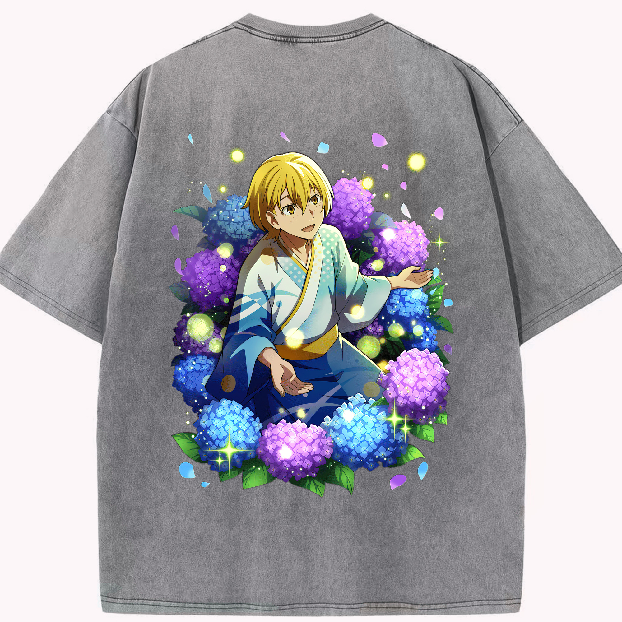 （画像用） 文豪ストレイドッグス Bungo Stray Dogs 綿100% ヴィンテージ風 半袖Tシャツ（背面プリント）