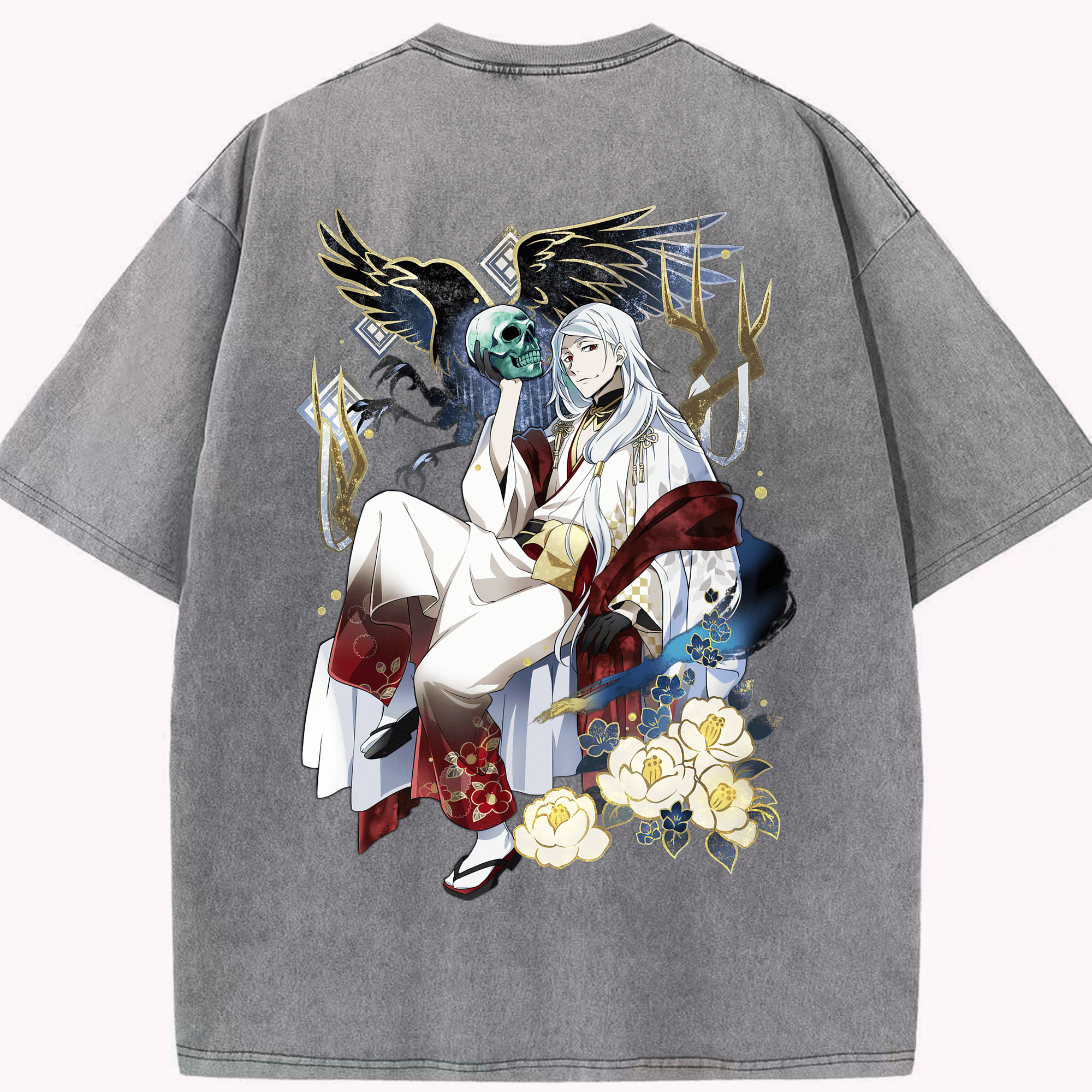 （画像用） 文豪ストレイドッグス Bungo Stray Dogs 綿100% ヴィンテージ風 半袖Tシャツ（背面プリント）