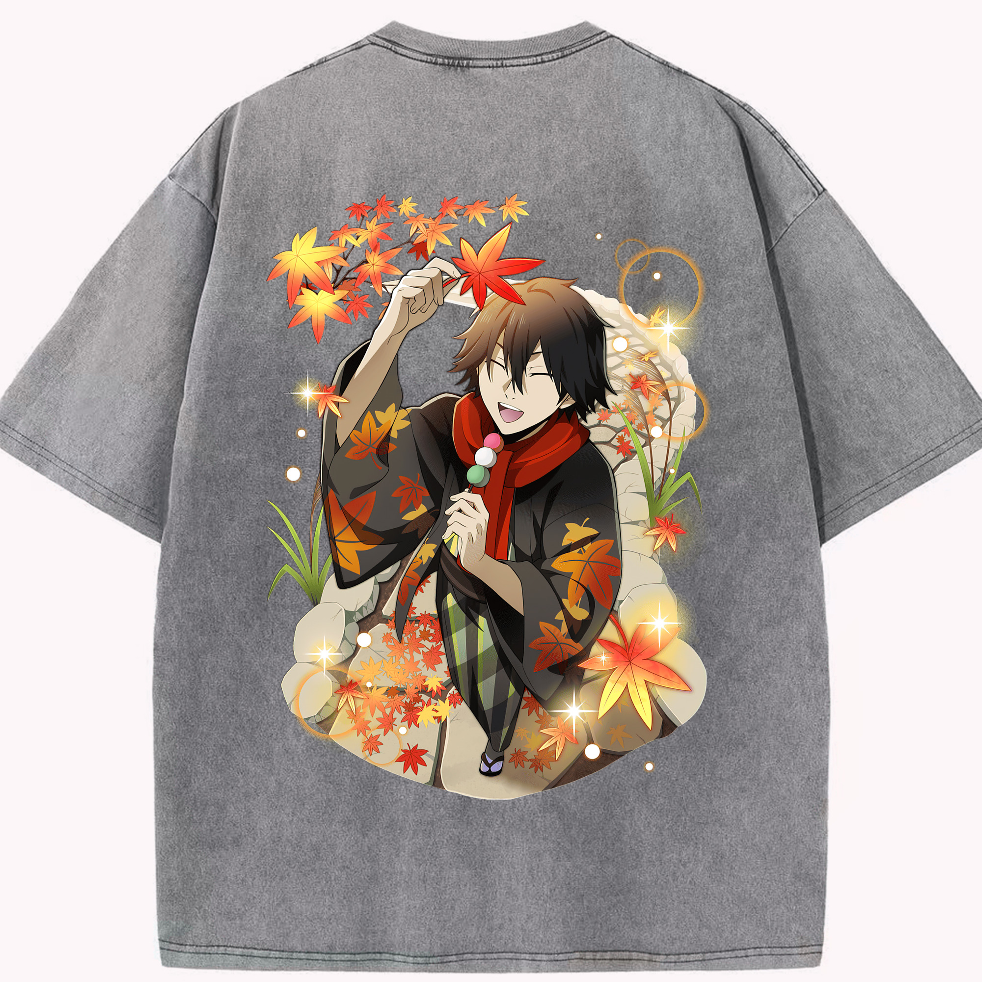 （画像用） 文豪ストレイドッグス Bungo Stray Dogs 綿100% ヴィンテージ風 半袖Tシャツ（背面プリント）