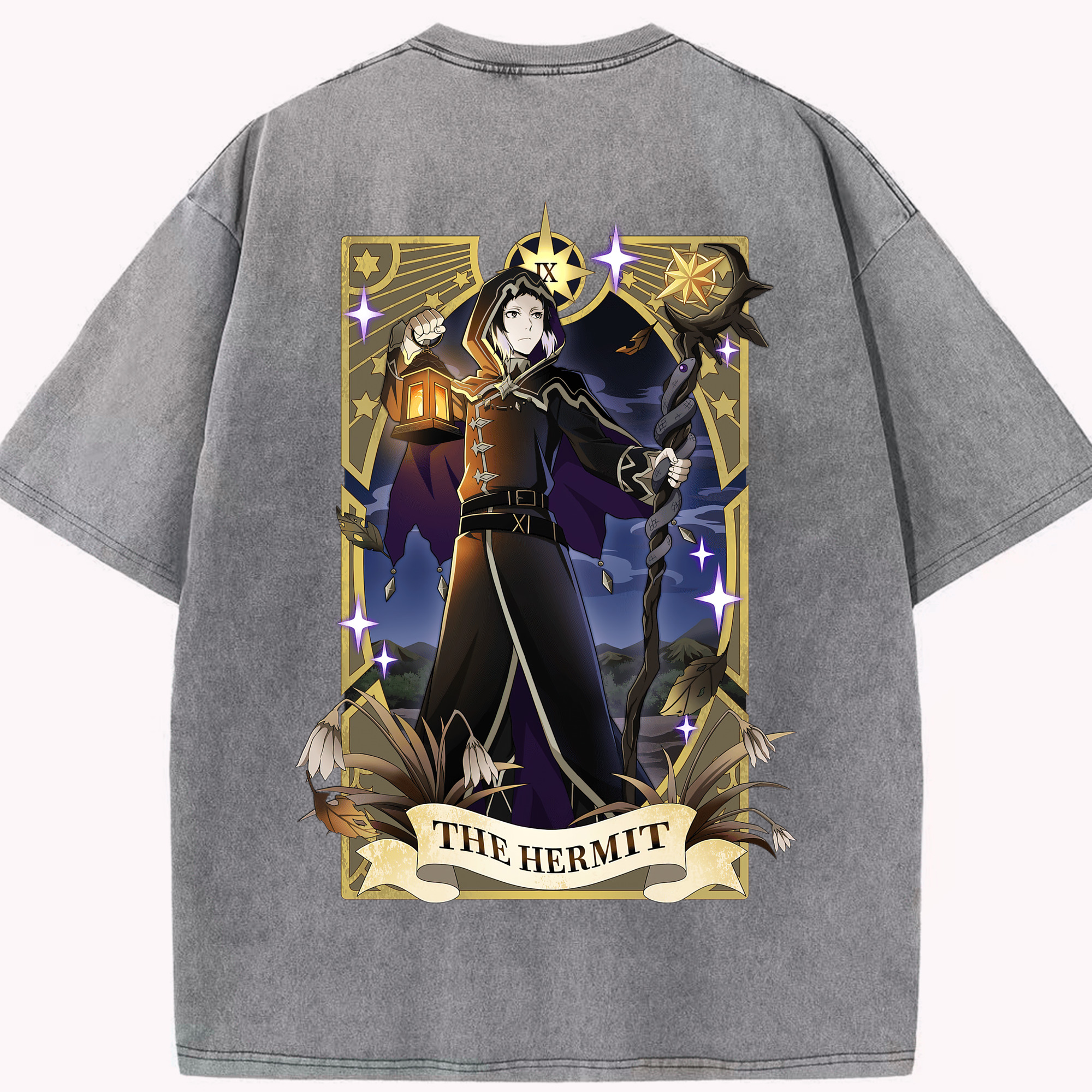 （画像用） 文豪ストレイドッグス Bungo Stray Dogs 綿100% ヴィンテージ風 半袖Tシャツ（背面プリント）