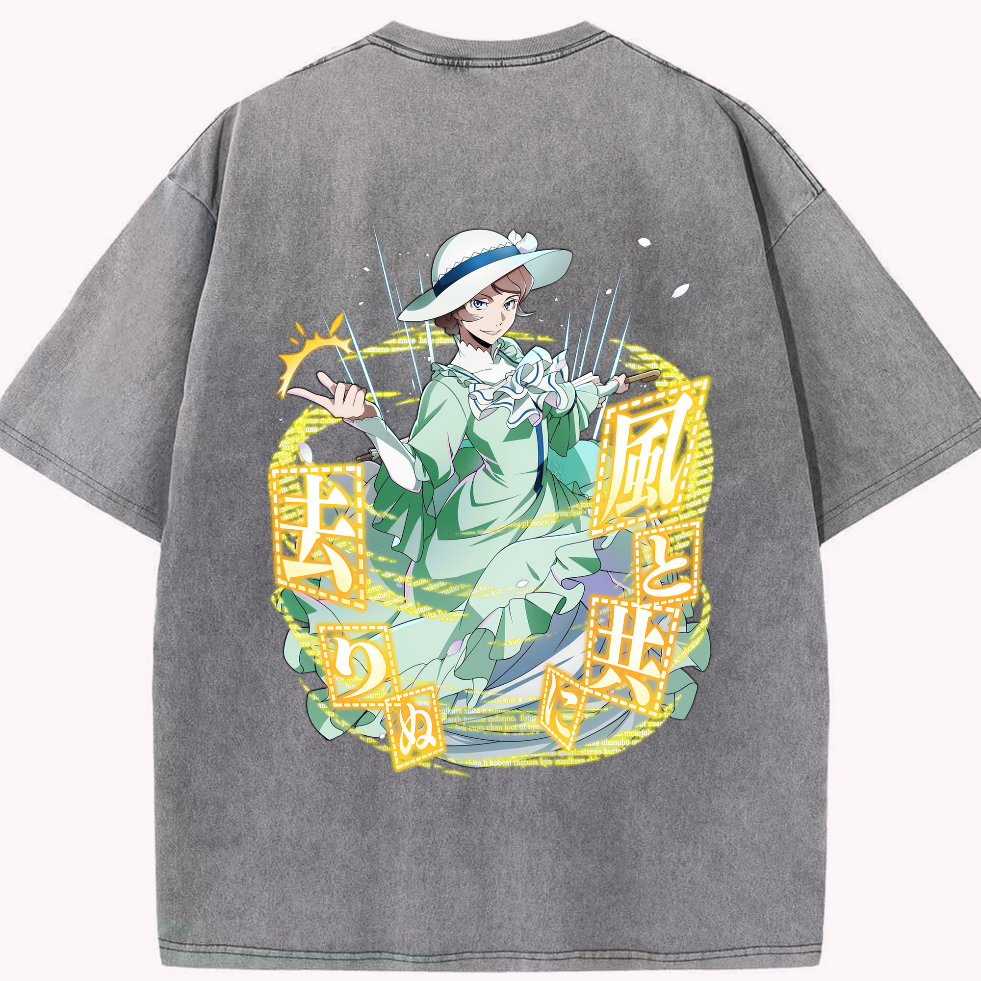 （画像用） 文豪ストレイドッグス Bungo Stray Dogs 綿100% ヴィンテージ風 半袖Tシャツ（背面プリント）