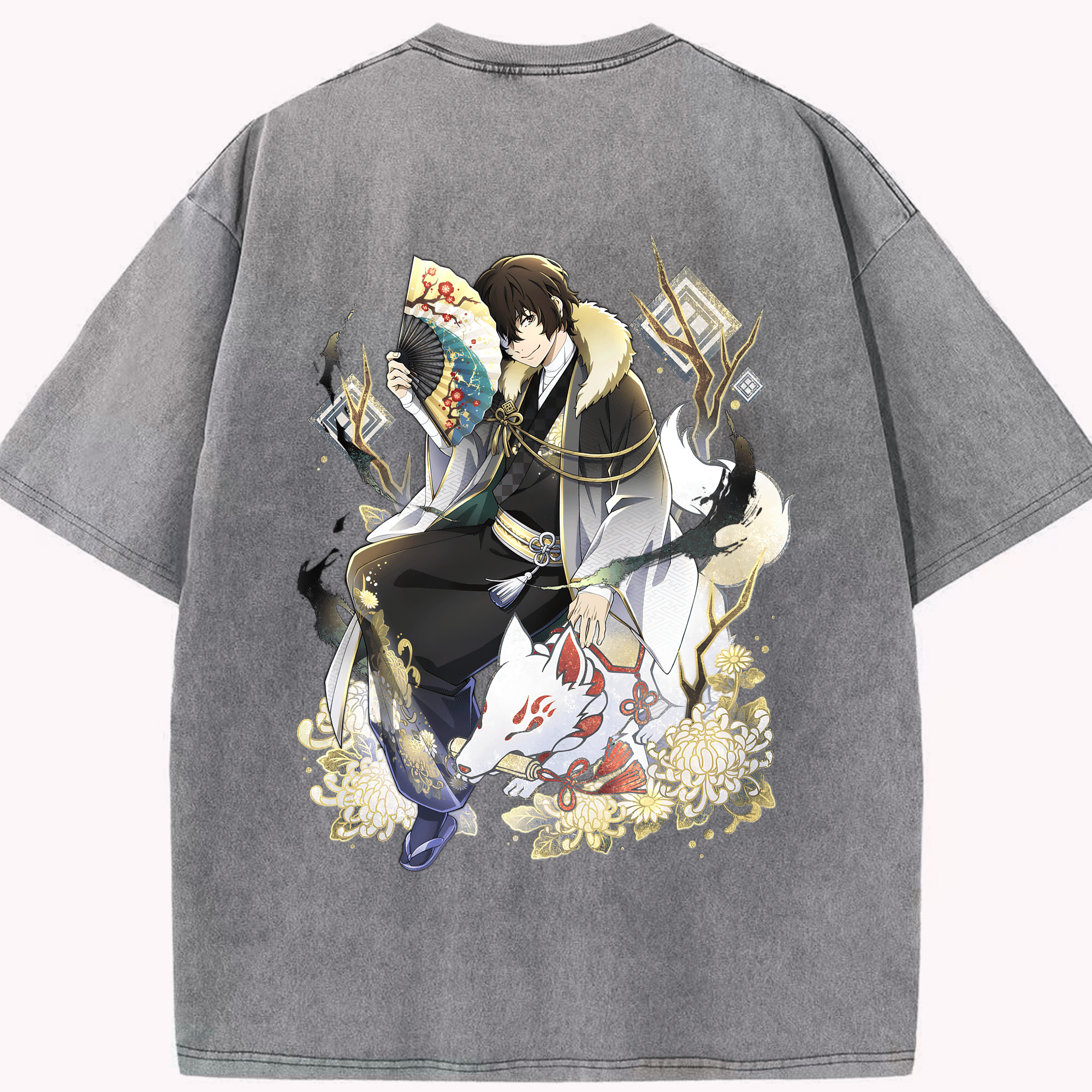 （画像用） 文豪ストレイドッグス Bungo Stray Dogs 綿100% ヴィンテージ風 半袖Tシャツ（背面プリント）