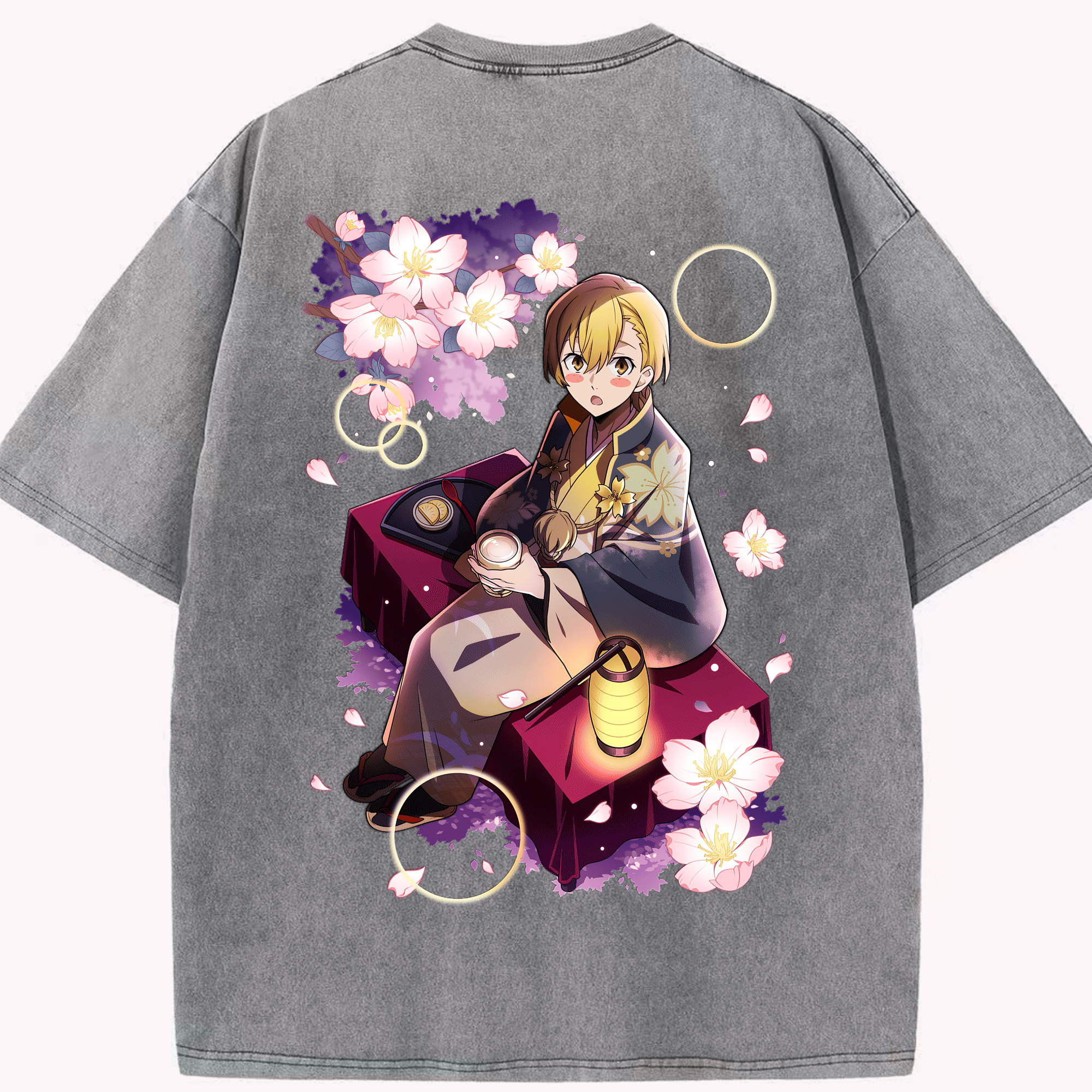 （画像用） 文豪ストレイドッグス Bungo Stray Dogs 綿100% ヴィンテージ風 半袖Tシャツ（背面プリント）