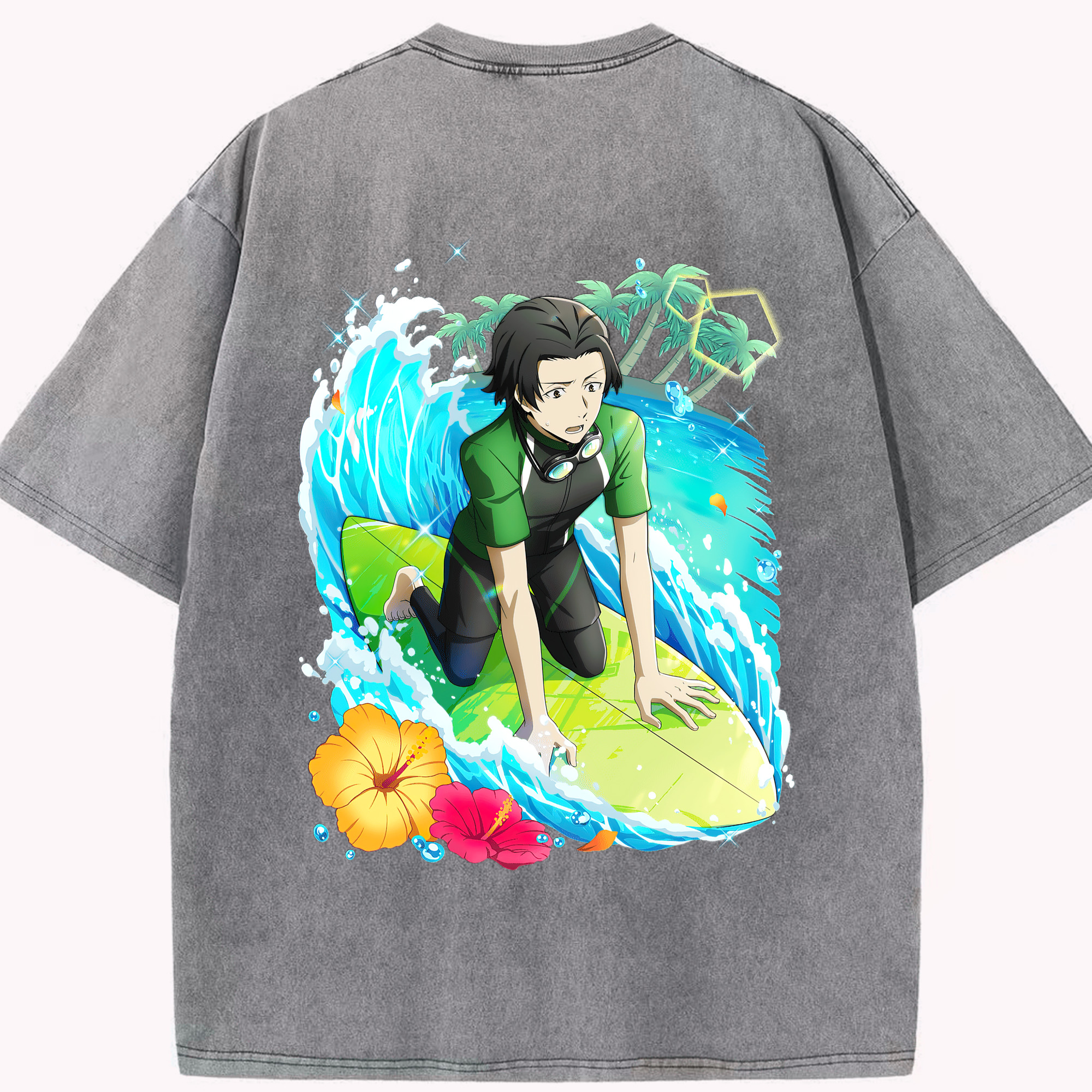 （画像用） 文豪ストレイドッグス Bungo Stray Dogs 綿100% ヴィンテージ風 半袖Tシャツ（背面プリント）