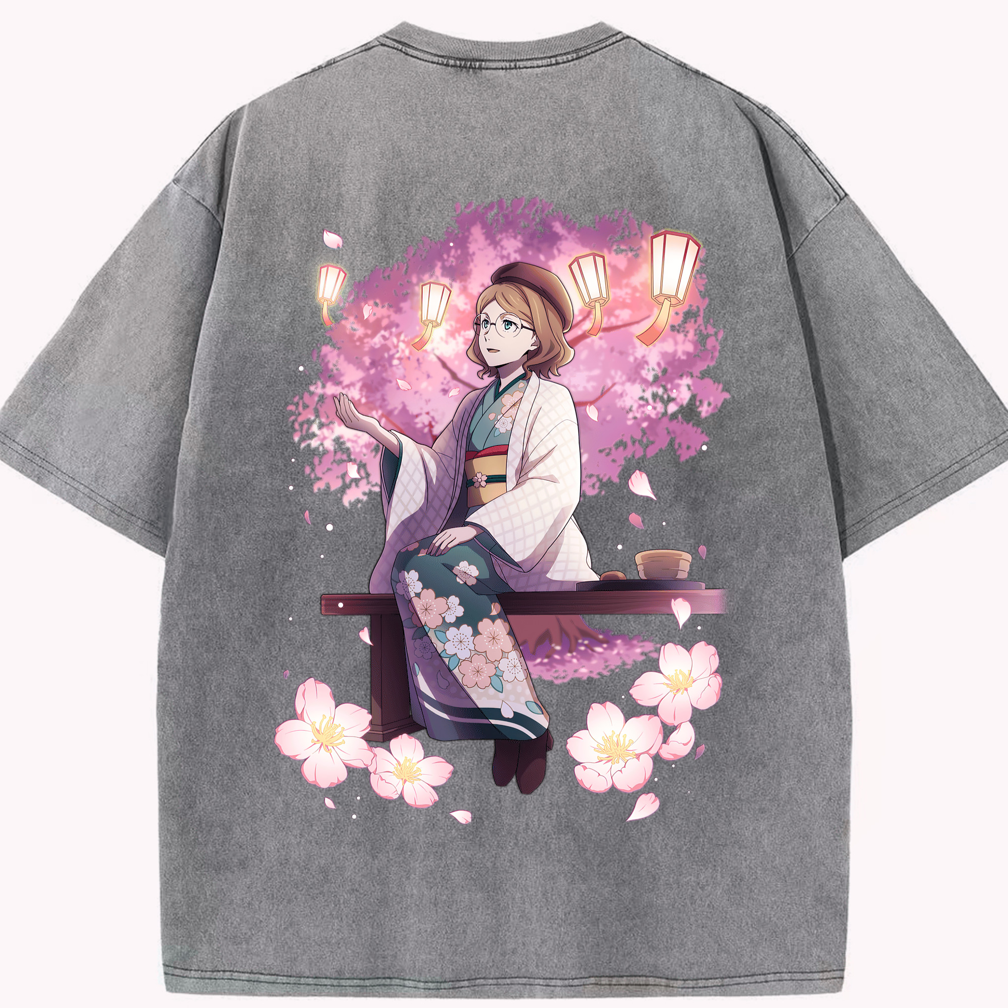 （画像用） 文豪ストレイドッグス Bungo Stray Dogs 綿100% ヴィンテージ風 半袖Tシャツ（背面プリント）