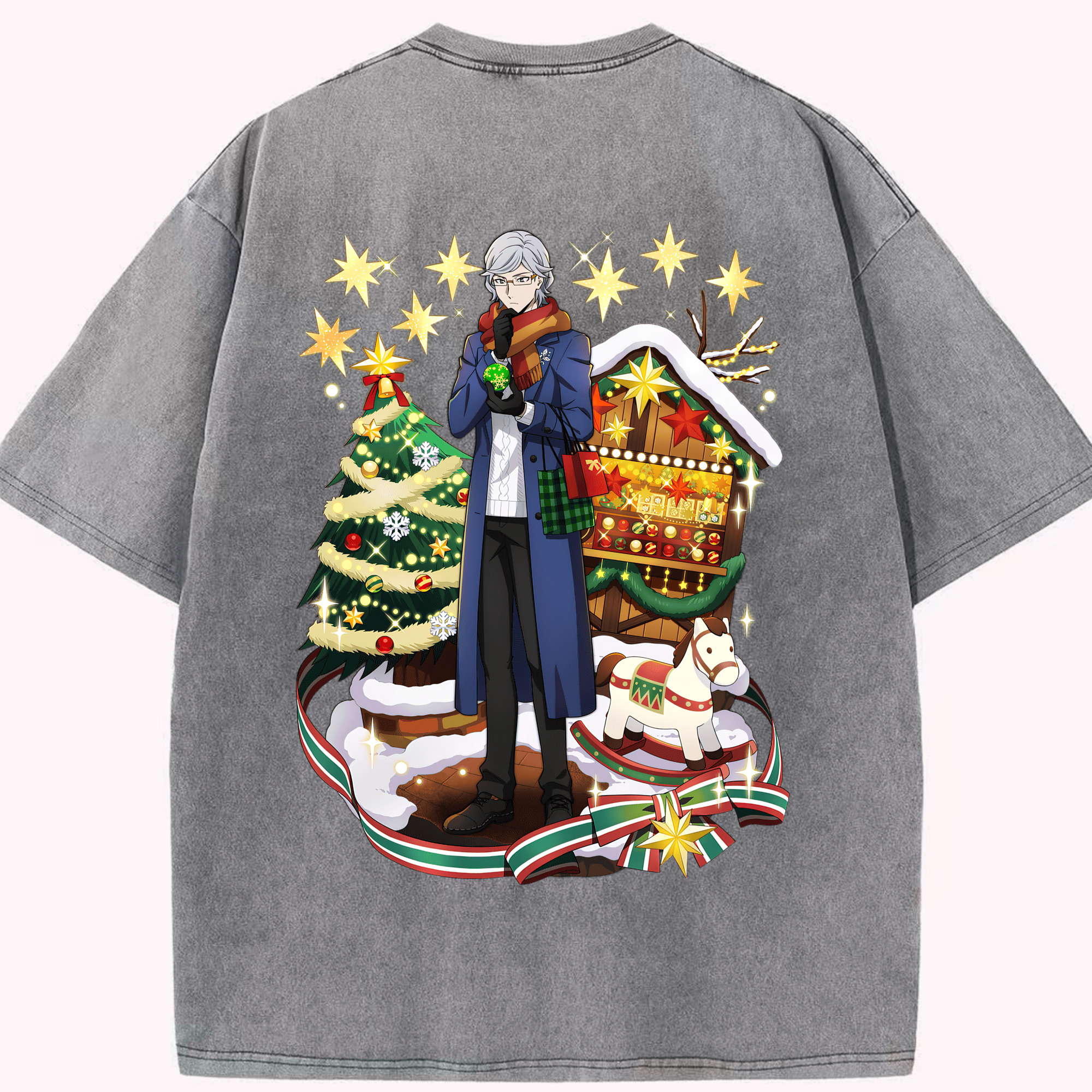 （画像用） 文豪ストレイドッグス Bungo Stray Dogs 綿100% ヴィンテージ風 半袖Tシャツ（背面プリント）