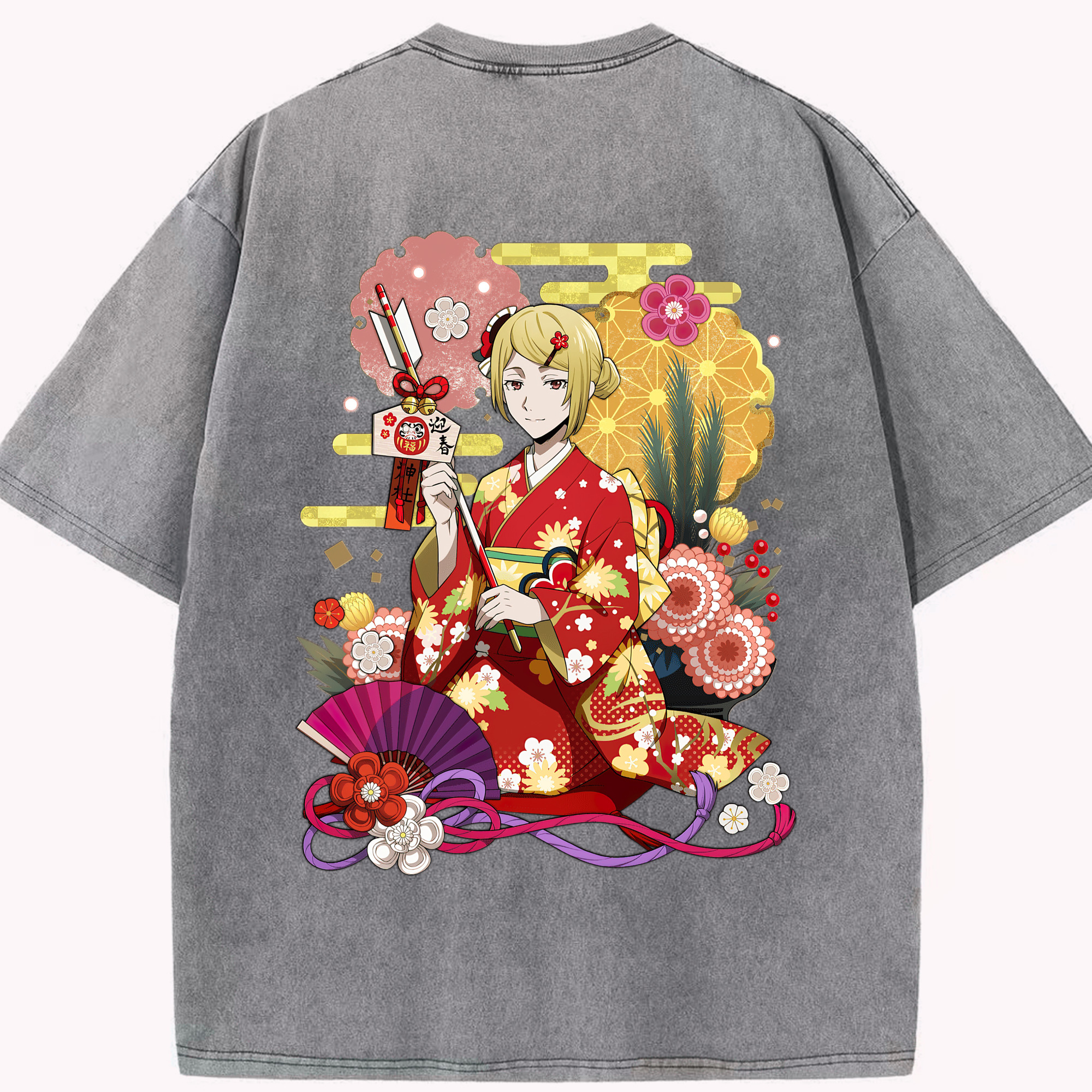 （画像用） 文豪ストレイドッグス Bungo Stray Dogs 綿100% ヴィンテージ風 半袖Tシャツ（背面プリント）
