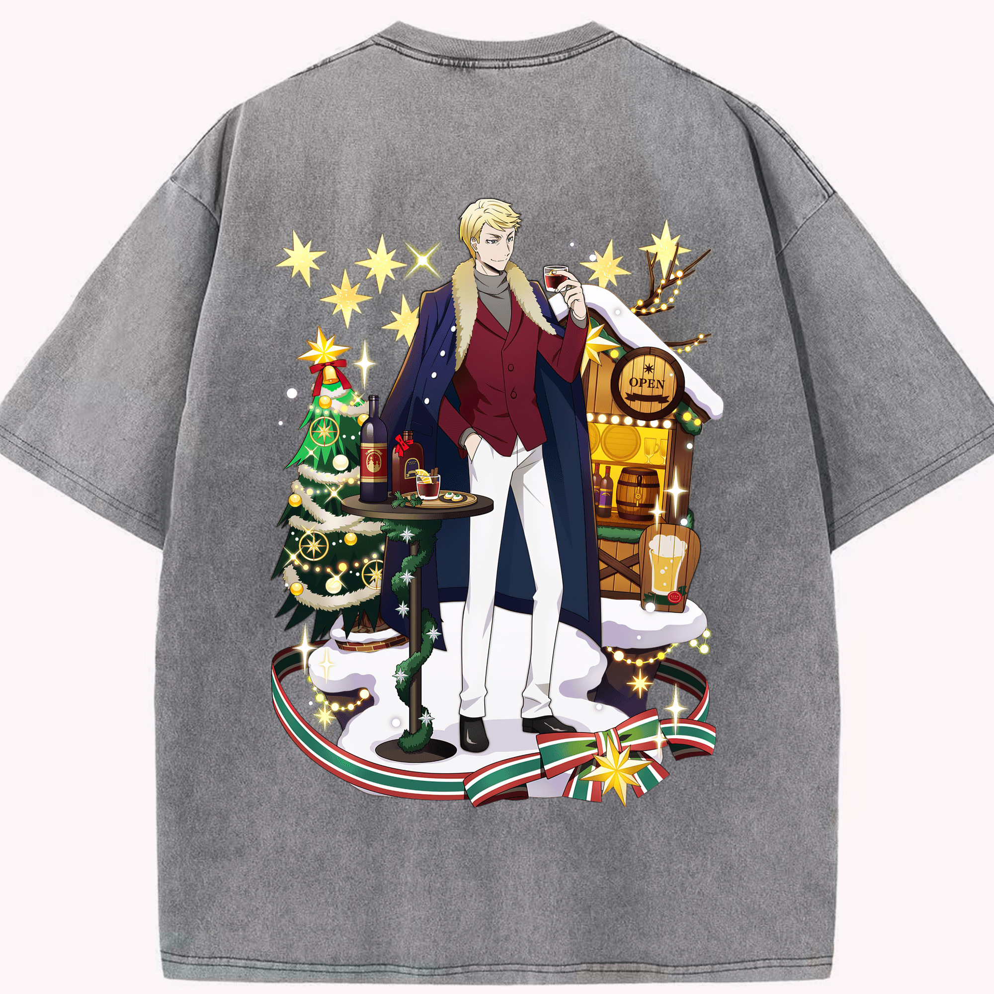 （画像用） 文豪ストレイドッグス Bungo Stray Dogs 綿100% ヴィンテージ風 半袖Tシャツ（背面プリント）