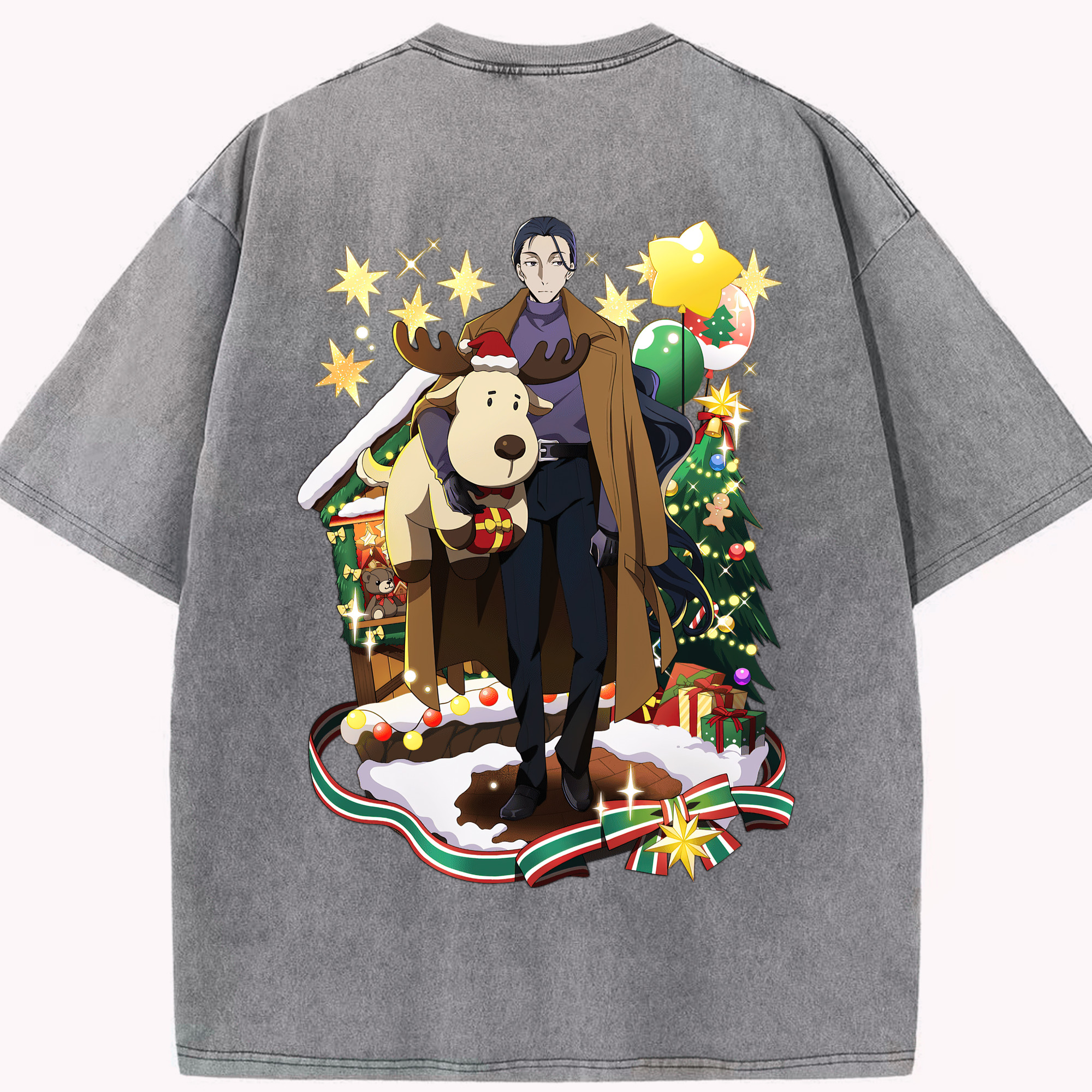 （画像用） 文豪ストレイドッグス Bungo Stray Dogs 綿100% ヴィンテージ風 半袖Tシャツ（背面プリント）