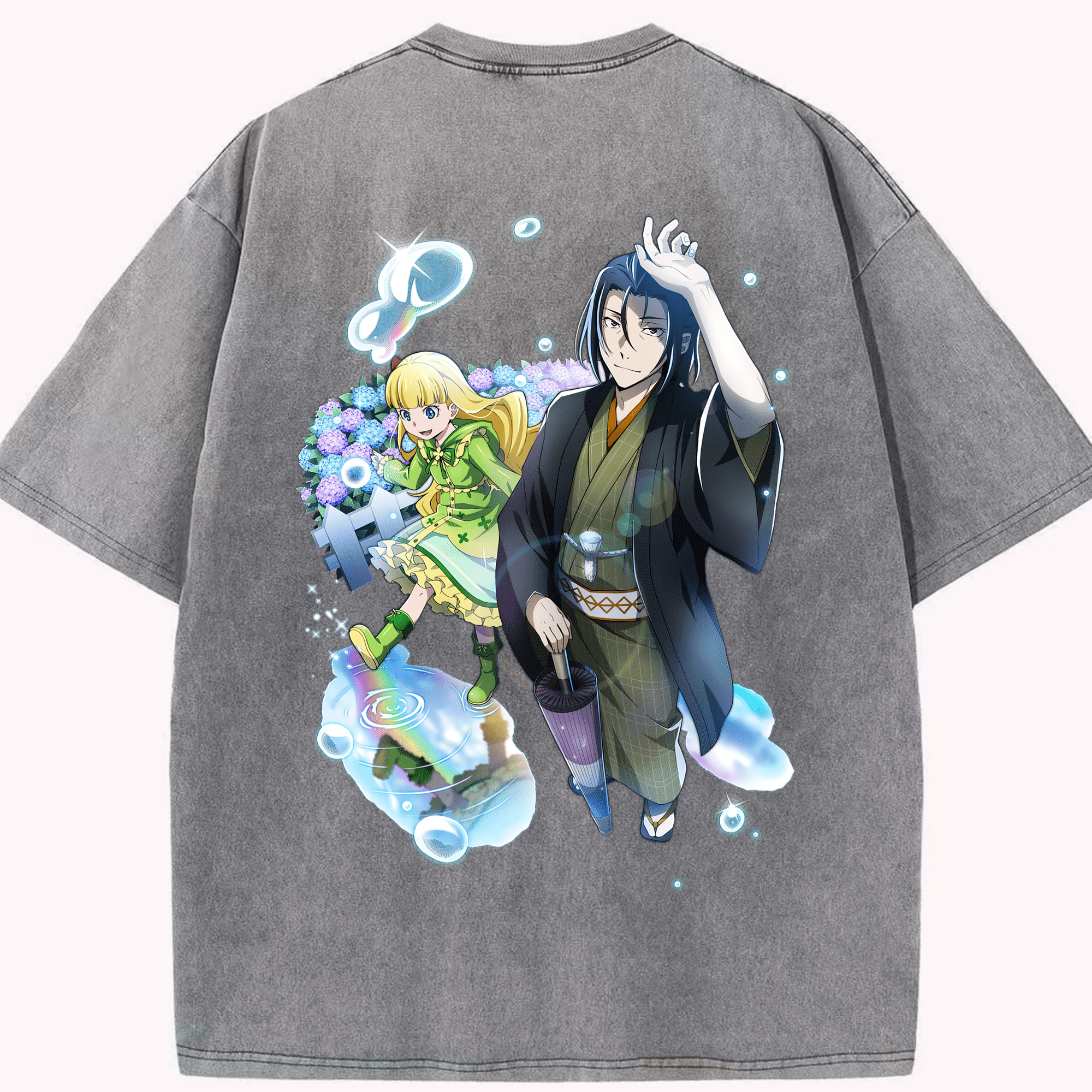 （画像用） 文豪ストレイドッグス Bungo Stray Dogs 綿100% ヴィンテージ風 半袖Tシャツ（背面プリント）