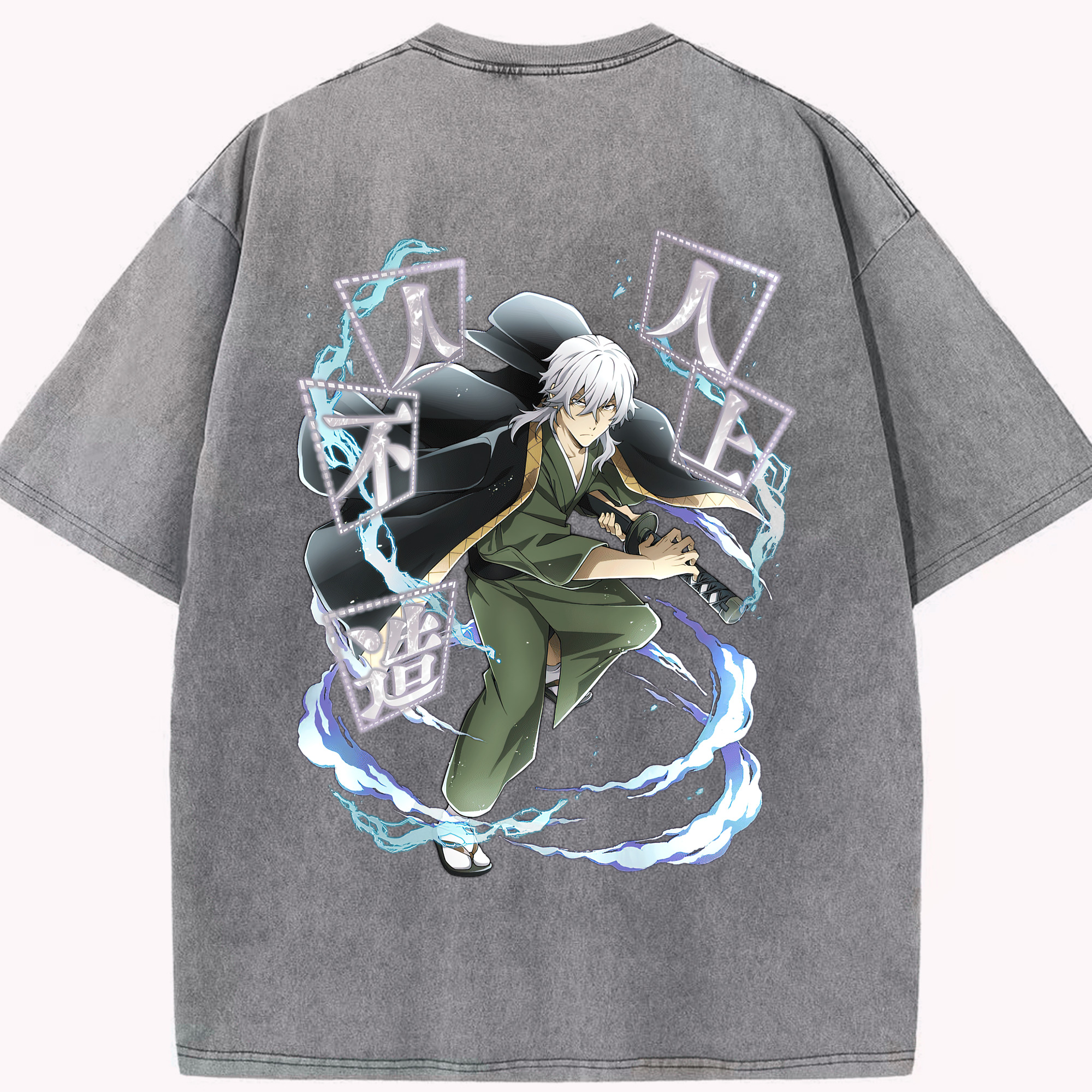 （画像用） 文豪ストレイドッグス Bungo Stray Dogs 綿100% ヴィンテージ風 半袖Tシャツ（背面プリント）