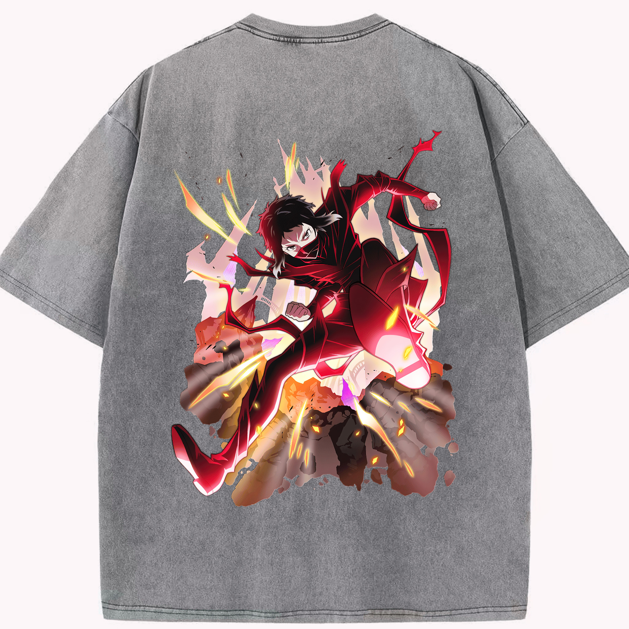 （画像用） 文豪ストレイドッグス Bungo Stray Dogs 綿100% ヴィンテージ風 半袖Tシャツ（背面プリント）