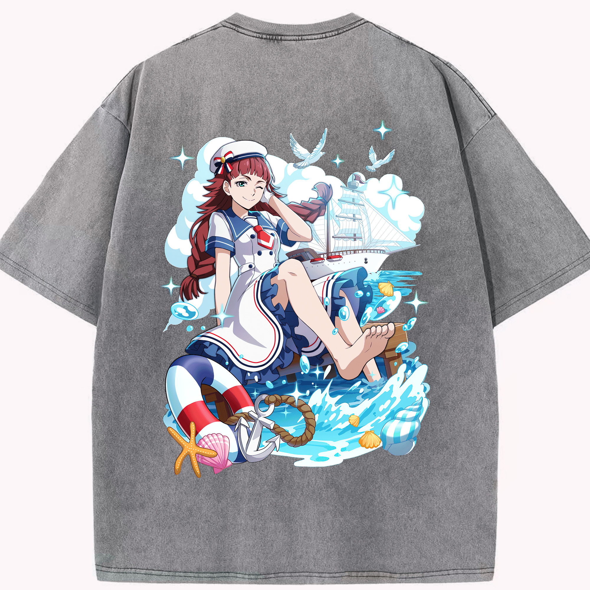 （画像用） 文豪ストレイドッグス Bungo Stray Dogs 綿100% ヴィンテージ風 半袖Tシャツ（背面プリント）