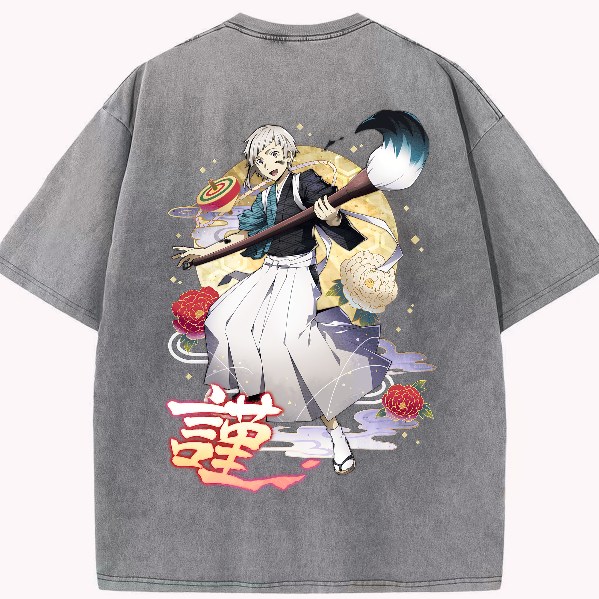 （画像用） 文豪ストレイドッグス Bungo Stray Dogs 綿100% ヴィンテージ風 半袖Tシャツ（背面プリント）
