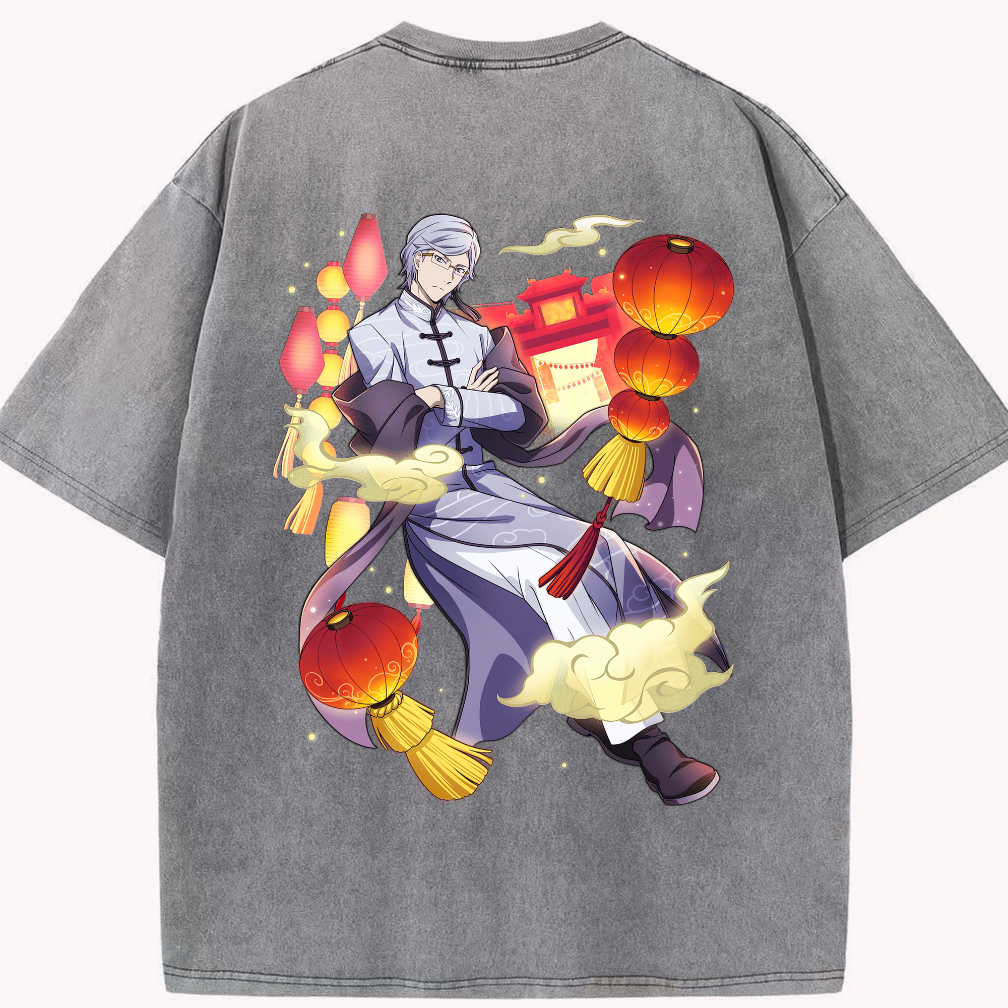 （画像用） 文豪ストレイドッグス Bungo Stray Dogs 綿100% ヴィンテージ風 半袖Tシャツ（背面プリント）