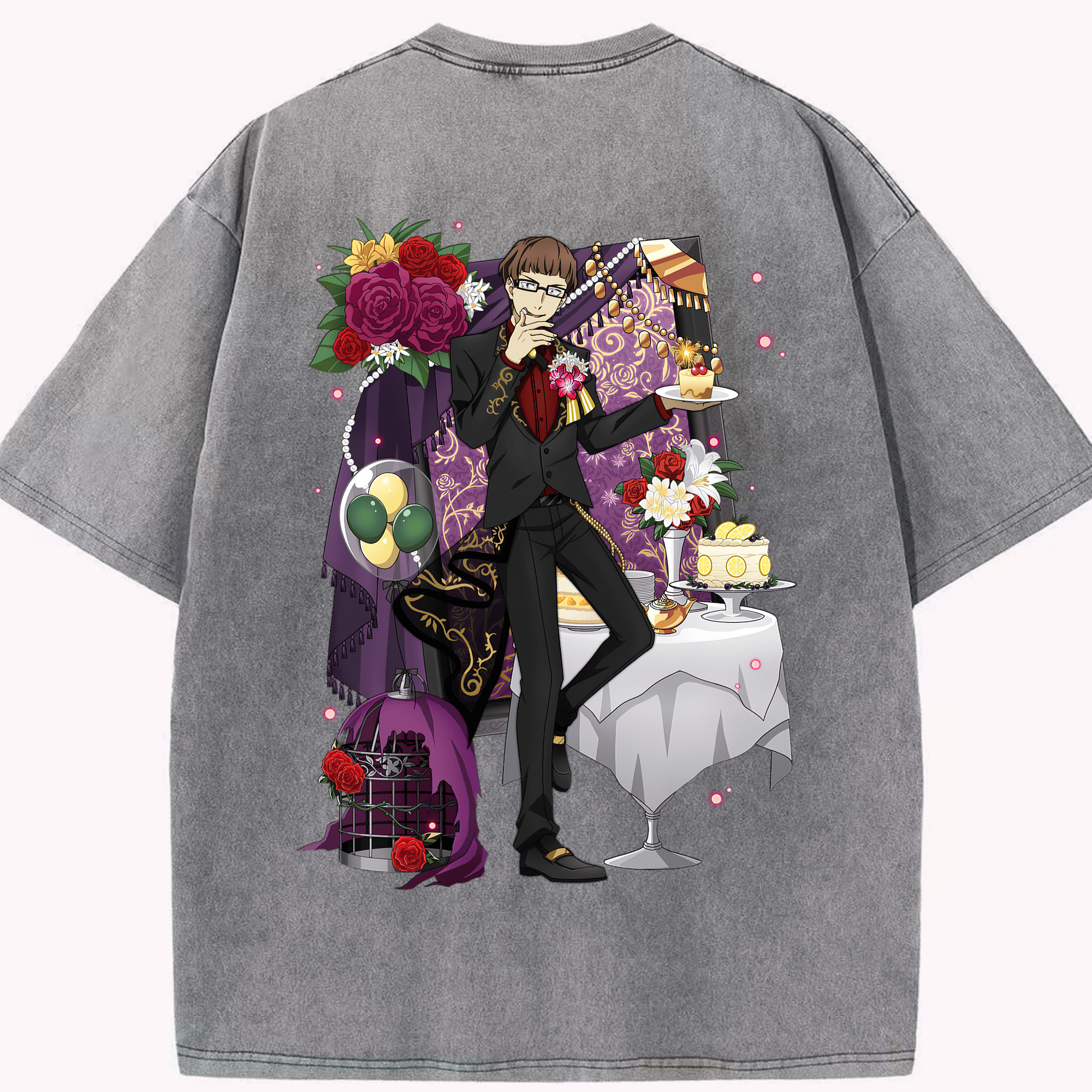 （画像用） 文豪ストレイドッグス Bungo Stray Dogs 綿100% ヴィンテージ風 半袖Tシャツ（背面プリント）