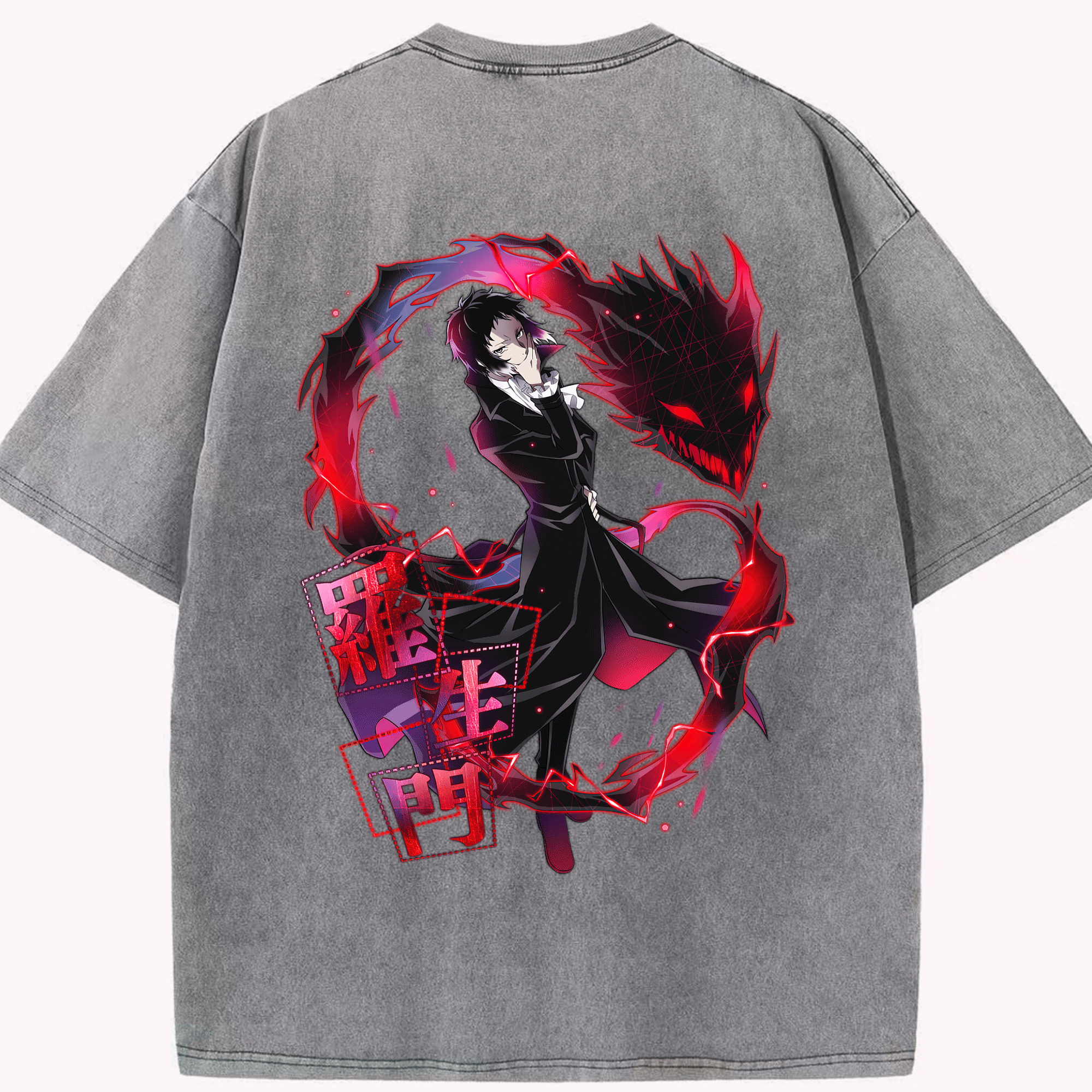 （画像用） 文豪ストレイドッグス Bungo Stray Dogs 綿100% ヴィンテージ風 半袖Tシャツ（背面プリント）