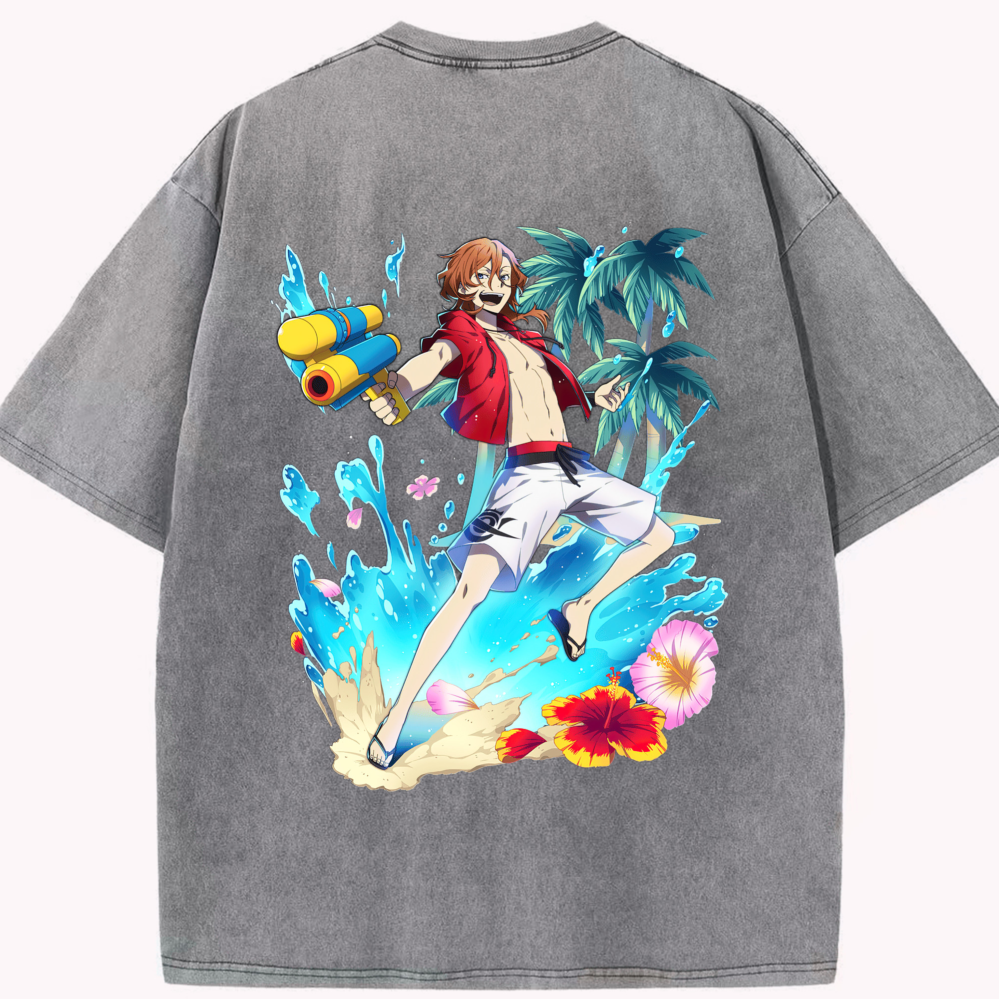 （画像用） 文豪ストレイドッグス Bungo Stray Dogs 綿100% ヴィンテージ風 半袖Tシャツ（背面プリント）