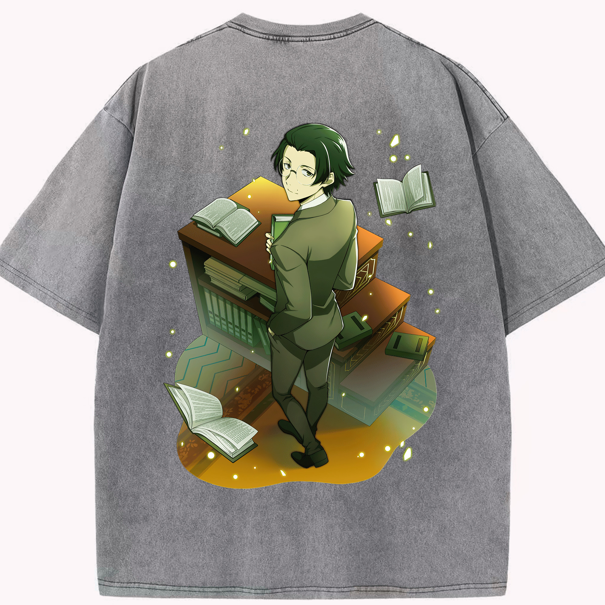 （画像用） 文豪ストレイドッグス Bungo Stray Dogs 綿100% ヴィンテージ風 半袖Tシャツ（背面プリント）