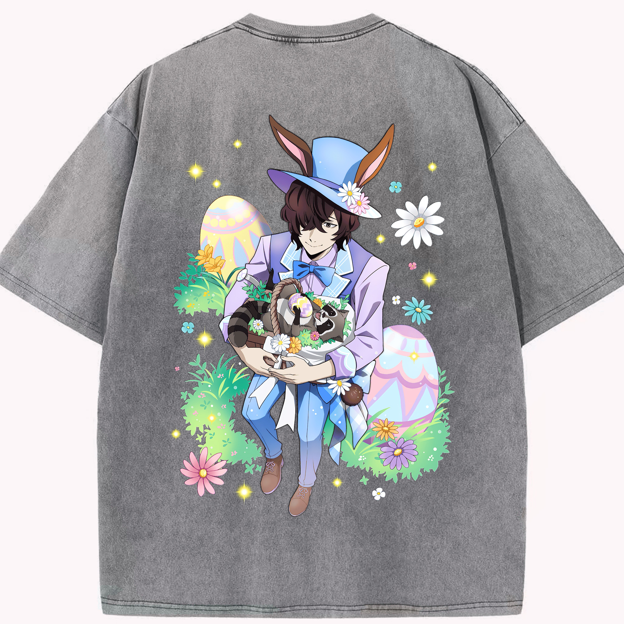 （画像用） 文豪ストレイドッグス Bungo Stray Dogs 綿100% ヴィンテージ風 半袖Tシャツ（背面プリント）