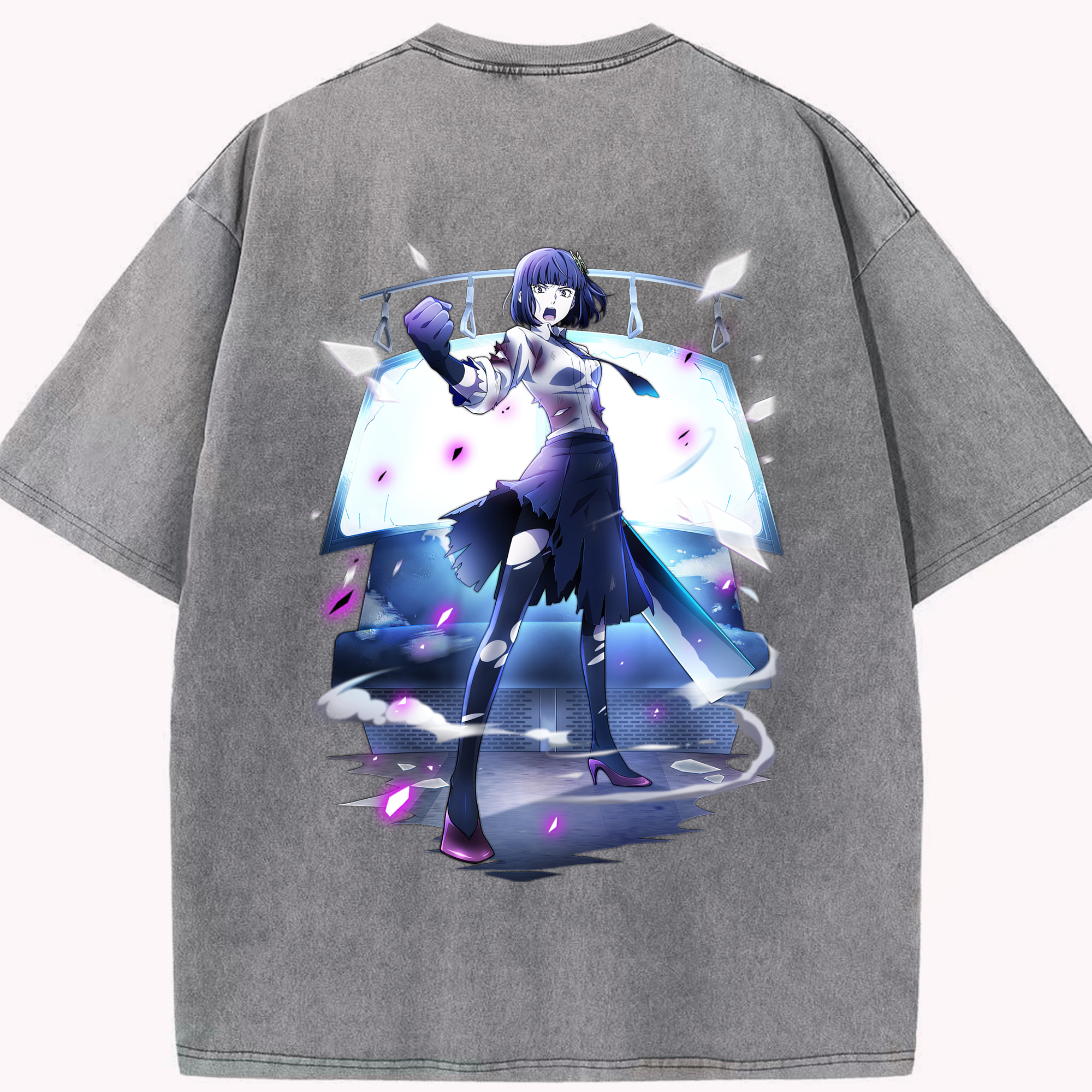 （画像用） 文豪ストレイドッグス Bungo Stray Dogs 綿100% ヴィンテージ風 半袖Tシャツ（背面プリント）