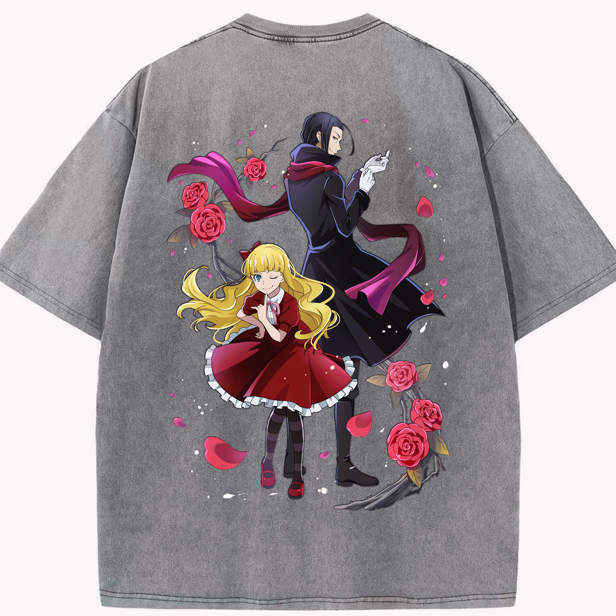 （画像用） 文豪ストレイドッグス Bungo Stray Dogs 綿100% ヴィンテージ風 半袖Tシャツ（背面プリント）