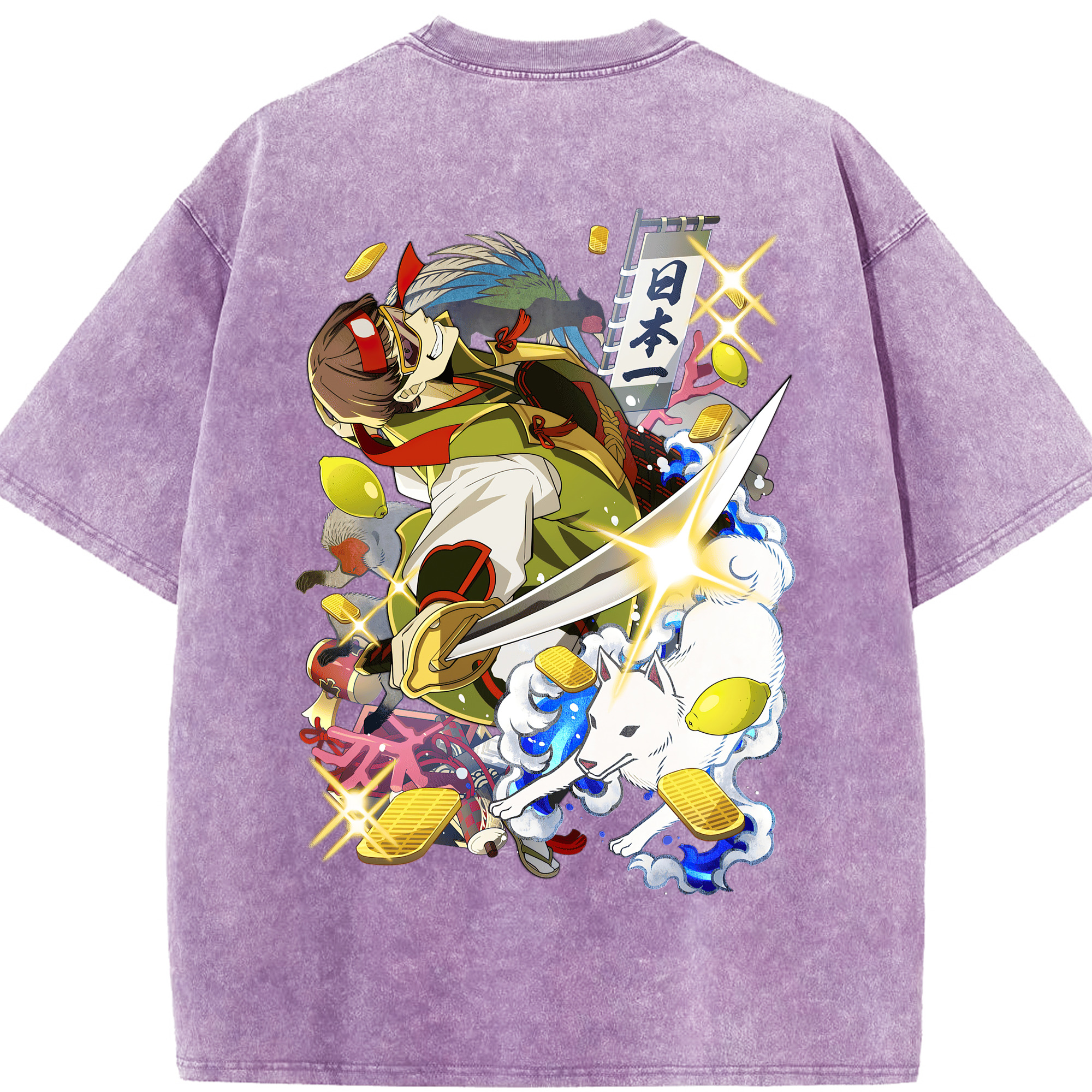 （画像用） 文豪ストレイドッグス Bungo Stray Dogs 綿100% ヴィンテージ風 半袖Tシャツ（背面プリント）