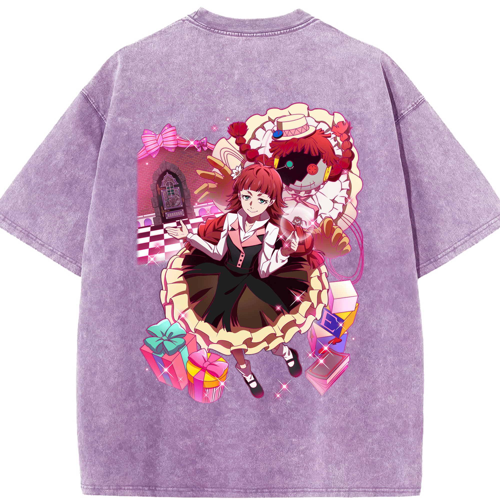 （画像用） 文豪ストレイドッグス Bungo Stray Dogs 綿100% ヴィンテージ風 半袖Tシャツ（背面プリント）
