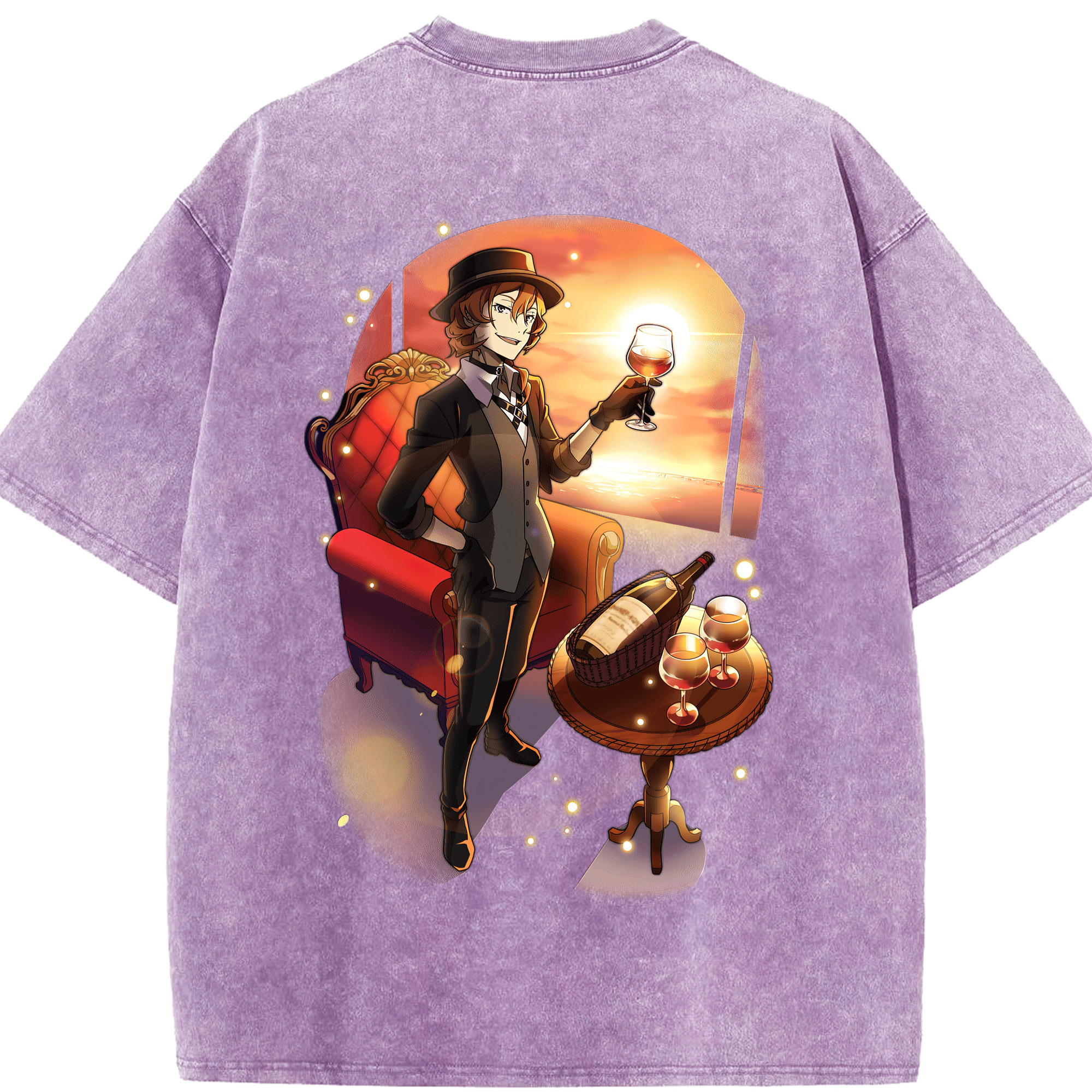（画像用） 文豪ストレイドッグス Bungo Stray Dogs 綿100% ヴィンテージ風 半袖Tシャツ（背面プリント）