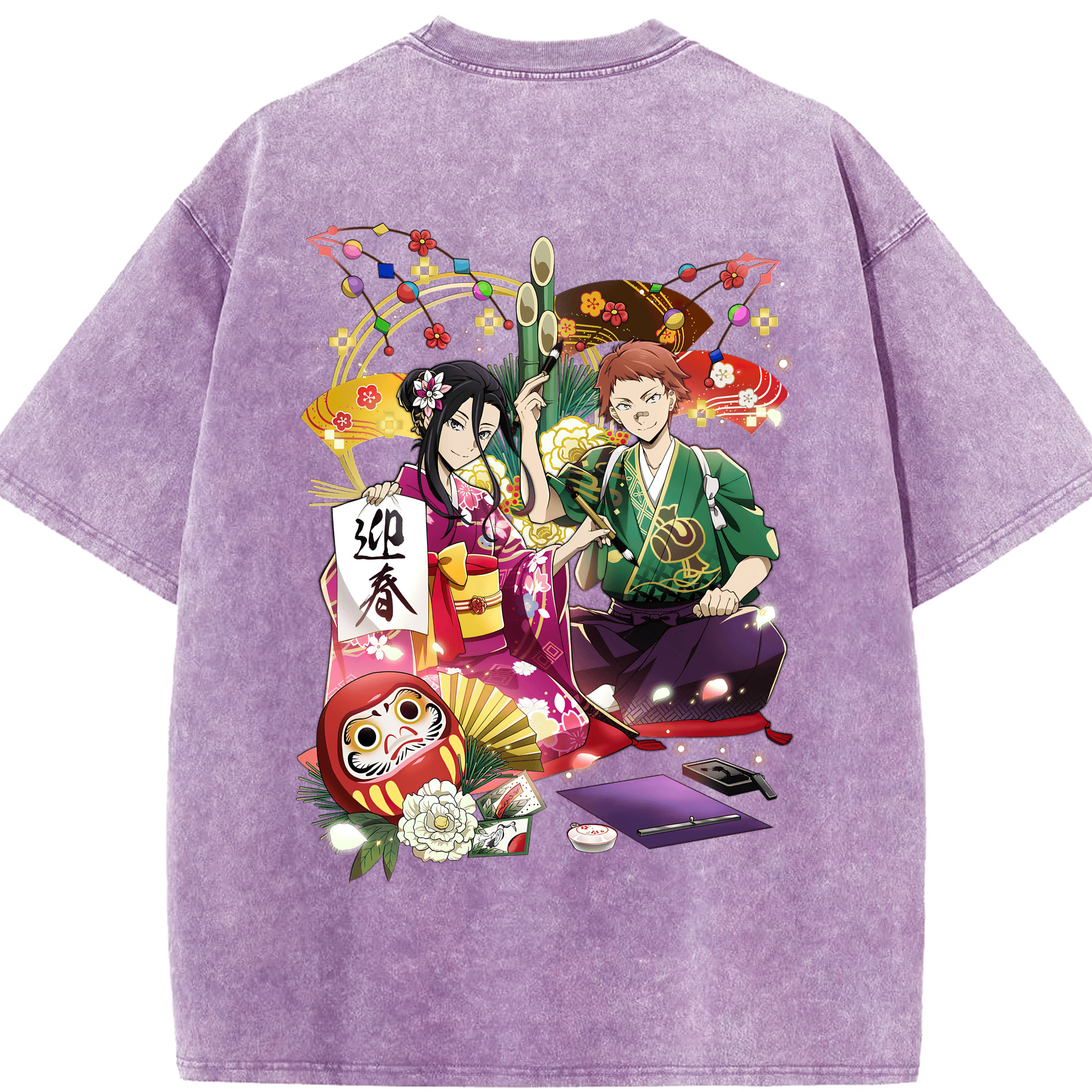 （画像用） 文豪ストレイドッグス Bungo Stray Dogs 綿100% ヴィンテージ風 半袖Tシャツ（背面プリント）