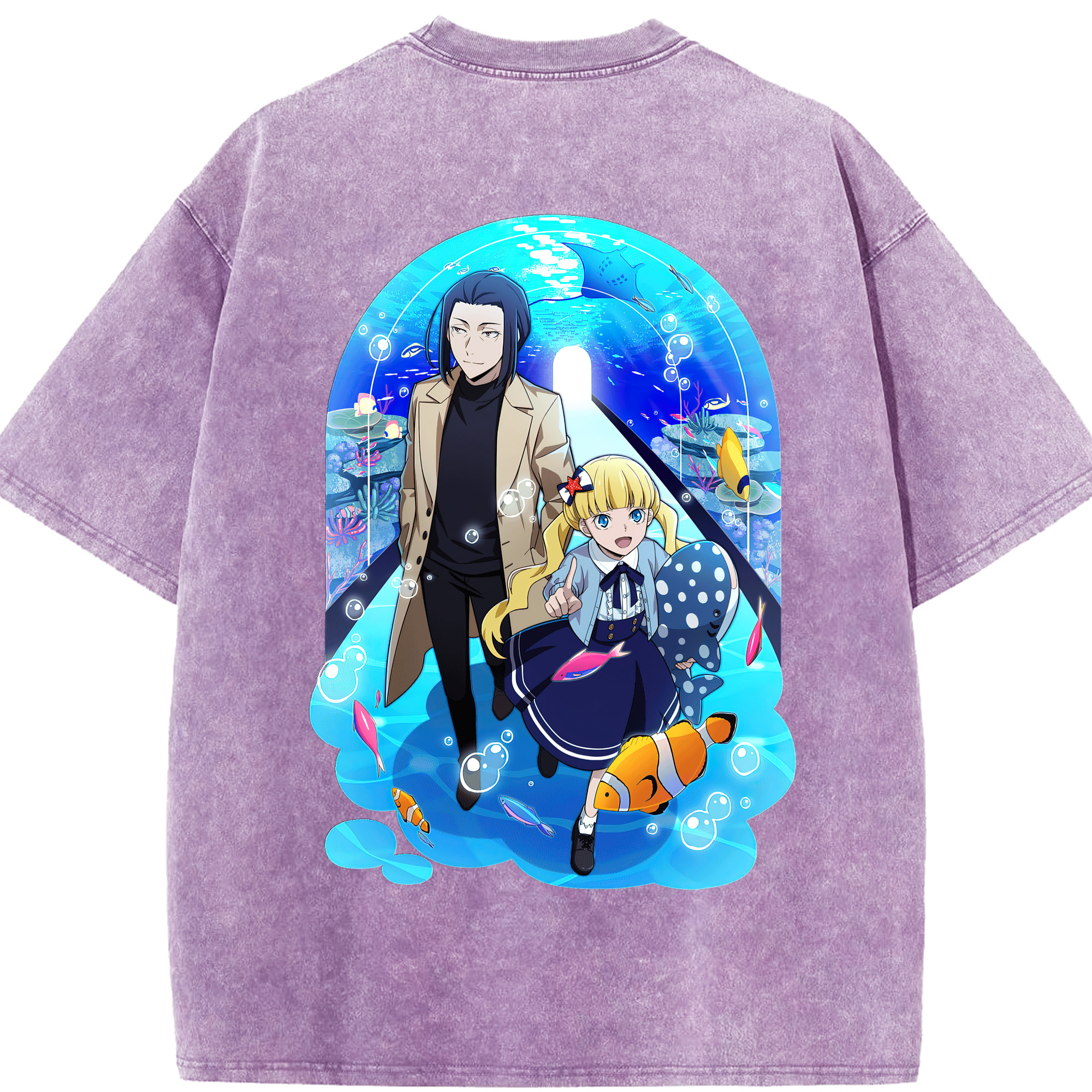 （画像用） 文豪ストレイドッグス Bungo Stray Dogs 綿100% ヴィンテージ風 半袖Tシャツ（背面プリント）
