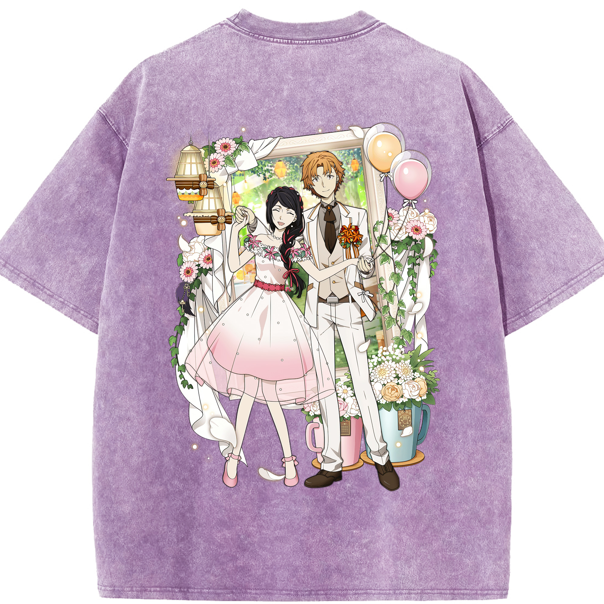 （画像用） 文豪ストレイドッグス Bungo Stray Dogs 綿100% ヴィンテージ風 半袖Tシャツ（背面プリント）