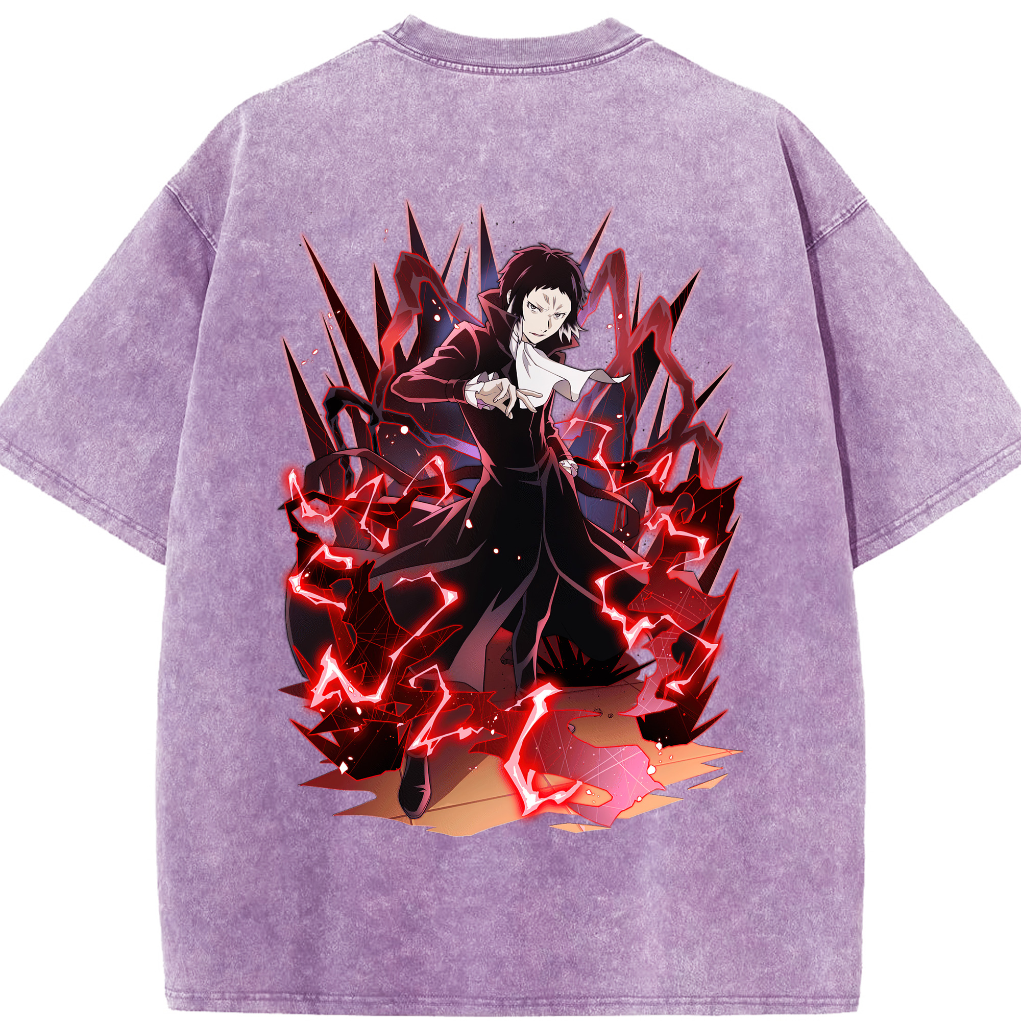 （画像用） 文豪ストレイドッグス Bungo Stray Dogs 綿100% ヴィンテージ風 半袖Tシャツ（背面プリント）
