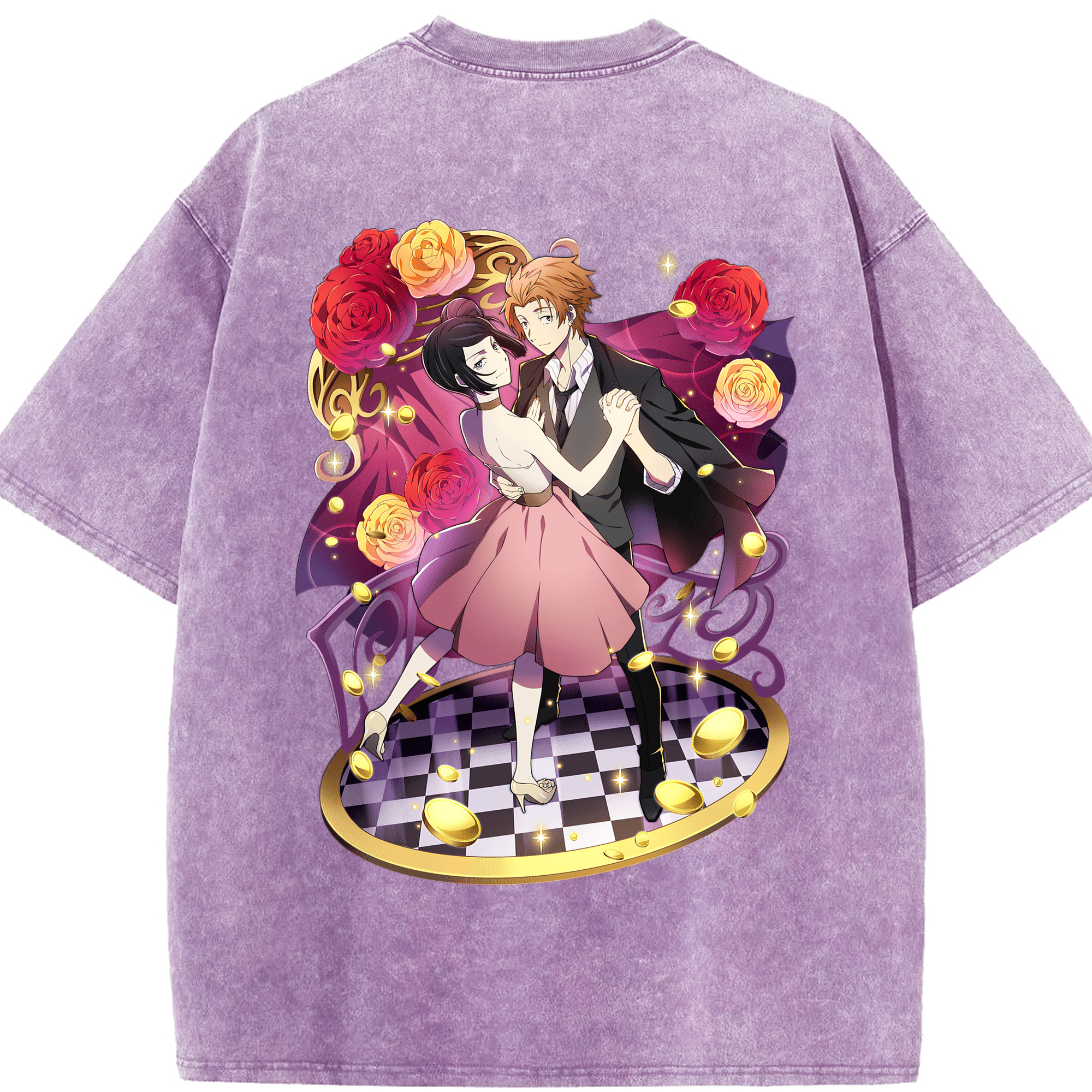 （画像用） 文豪ストレイドッグス Bungo Stray Dogs 綿100% ヴィンテージ風 半袖Tシャツ（背面プリント）