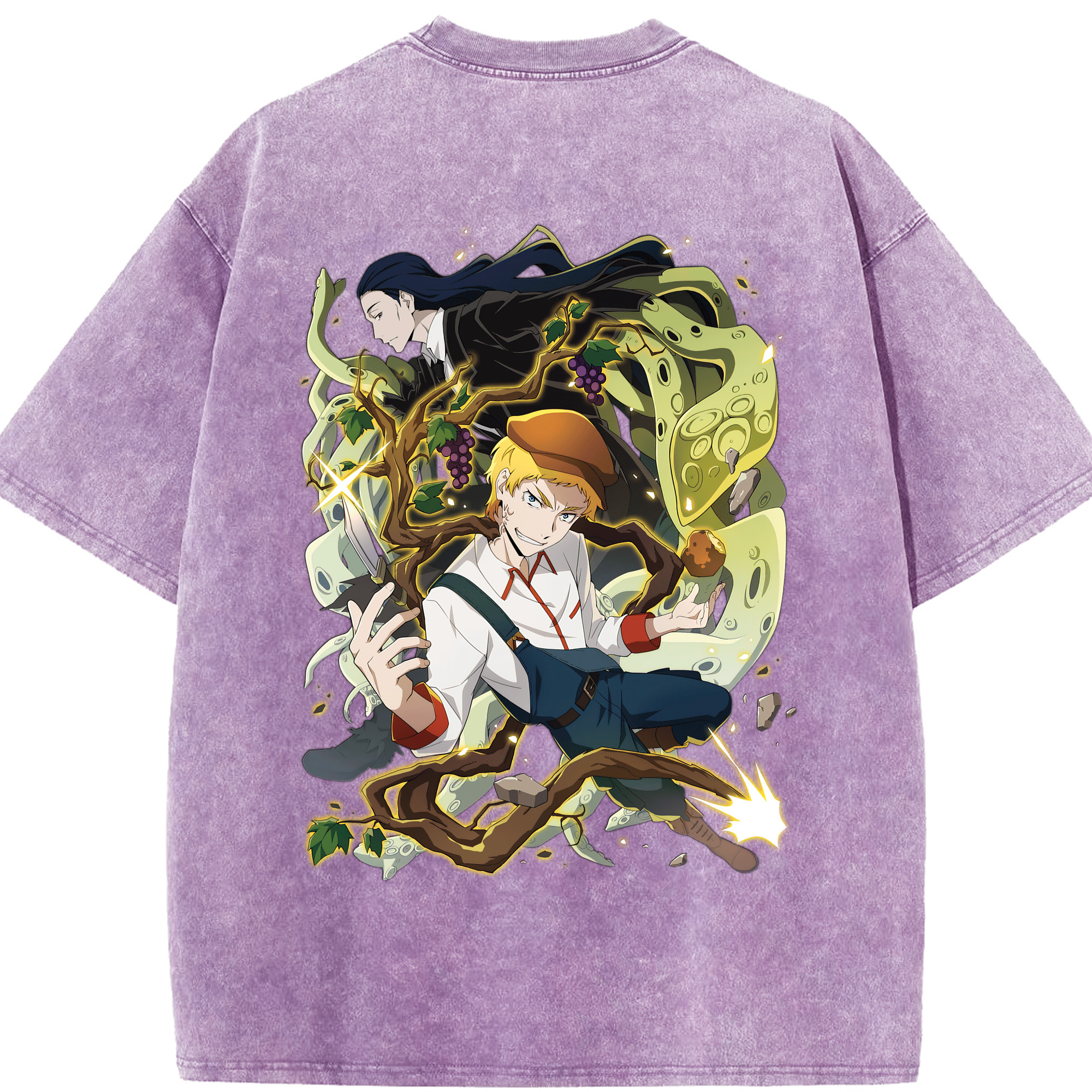 （画像用） 文豪ストレイドッグス Bungo Stray Dogs 綿100% ヴィンテージ風 半袖Tシャツ（背面プリント）