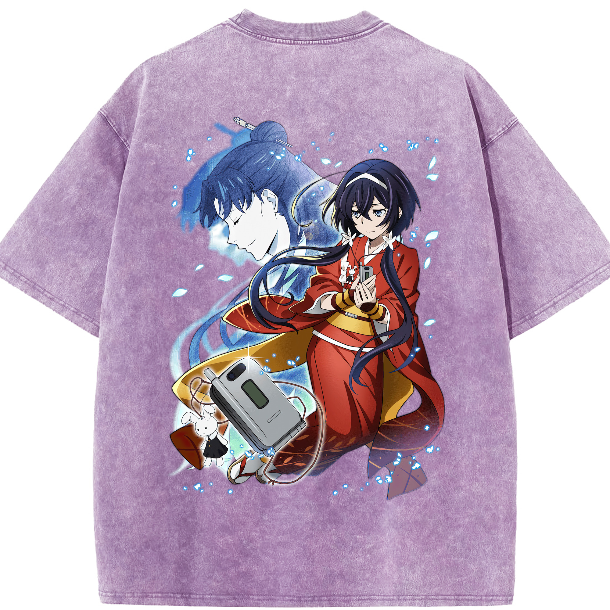 （画像用） 文豪ストレイドッグス Bungo Stray Dogs 綿100% ヴィンテージ風 半袖Tシャツ（背面プリント）