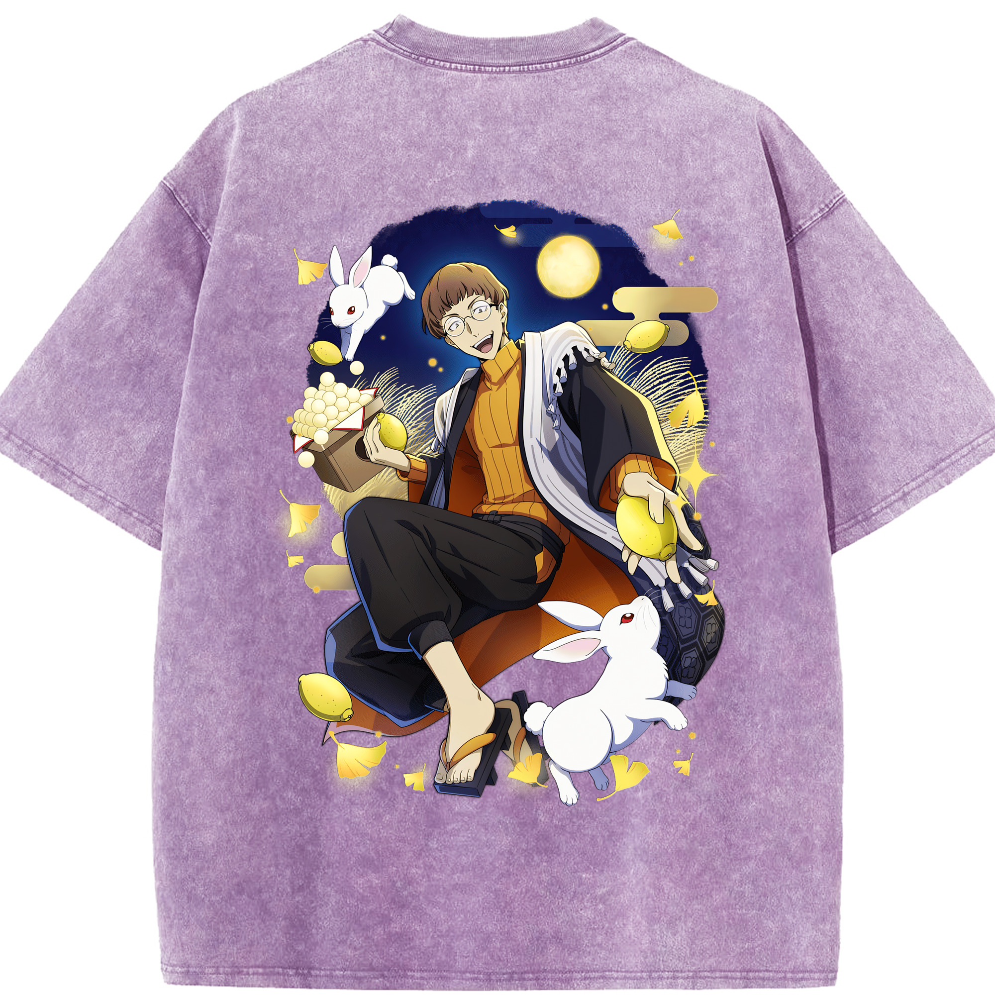 （画像用） 文豪ストレイドッグス Bungo Stray Dogs 綿100% ヴィンテージ風 半袖Tシャツ（背面プリント）