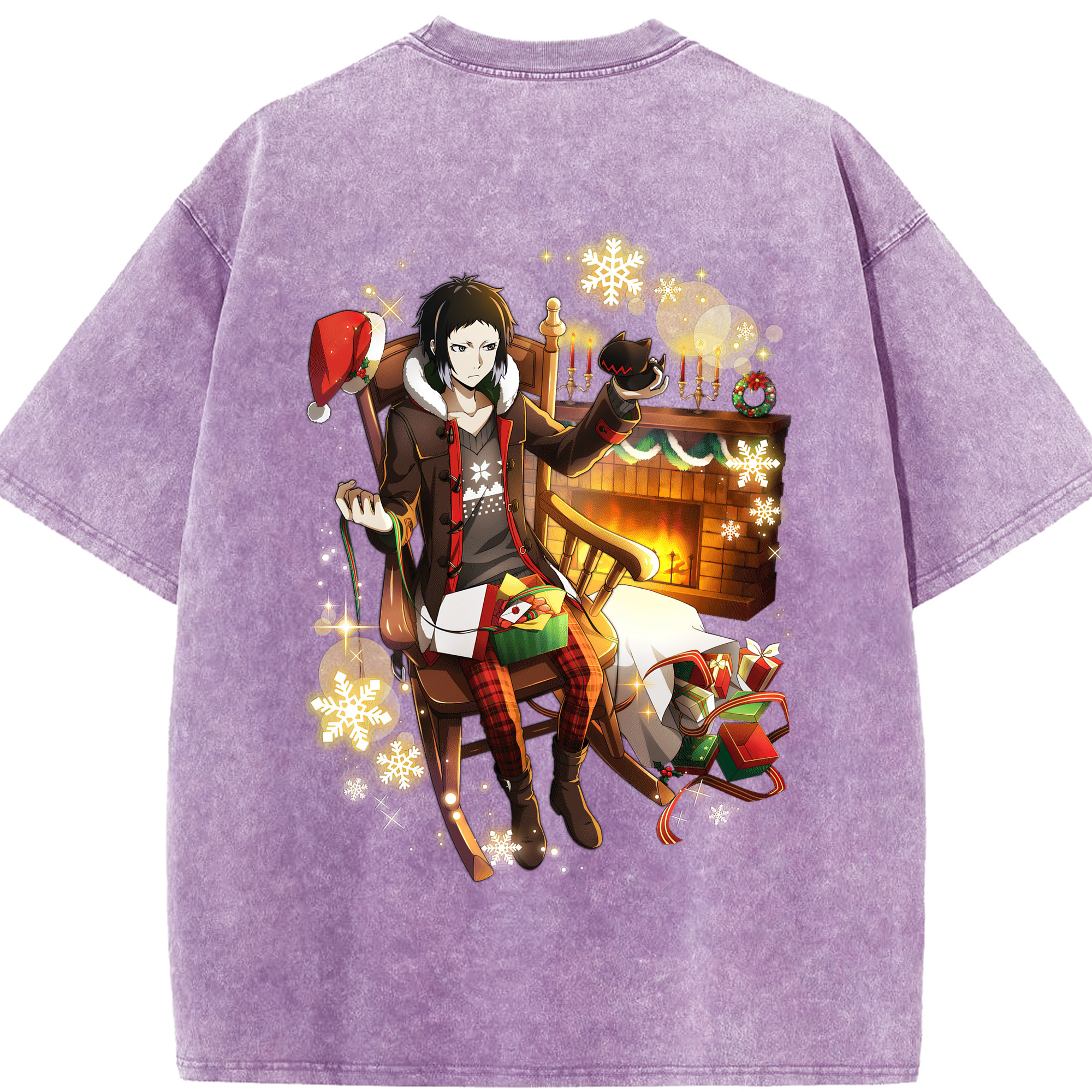 （画像用） 文豪ストレイドッグス Bungo Stray Dogs 綿100% ヴィンテージ風 半袖Tシャツ（背面プリント）