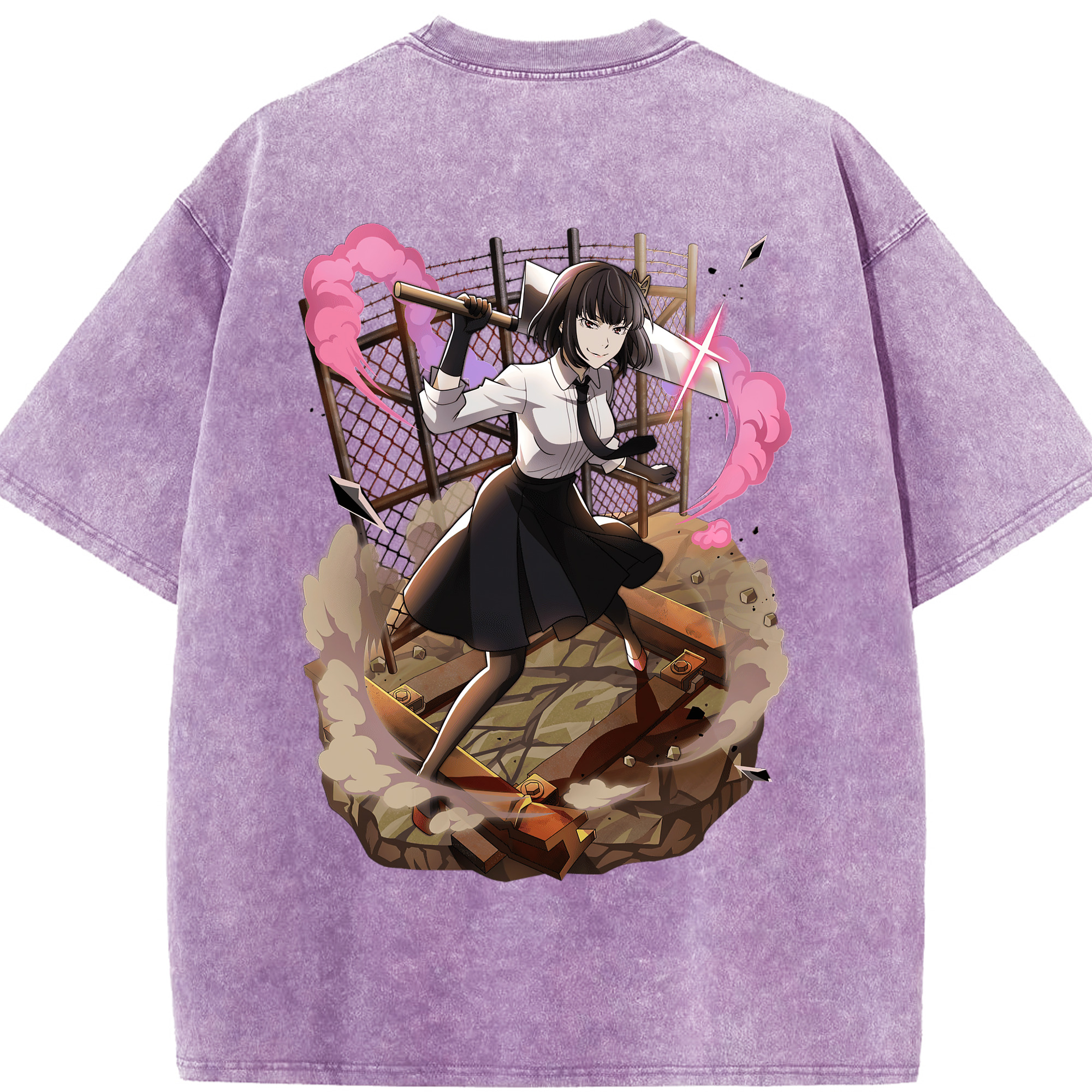 （画像用） 文豪ストレイドッグス Bungo Stray Dogs 綿100% ヴィンテージ風 半袖Tシャツ（背面プリント）
