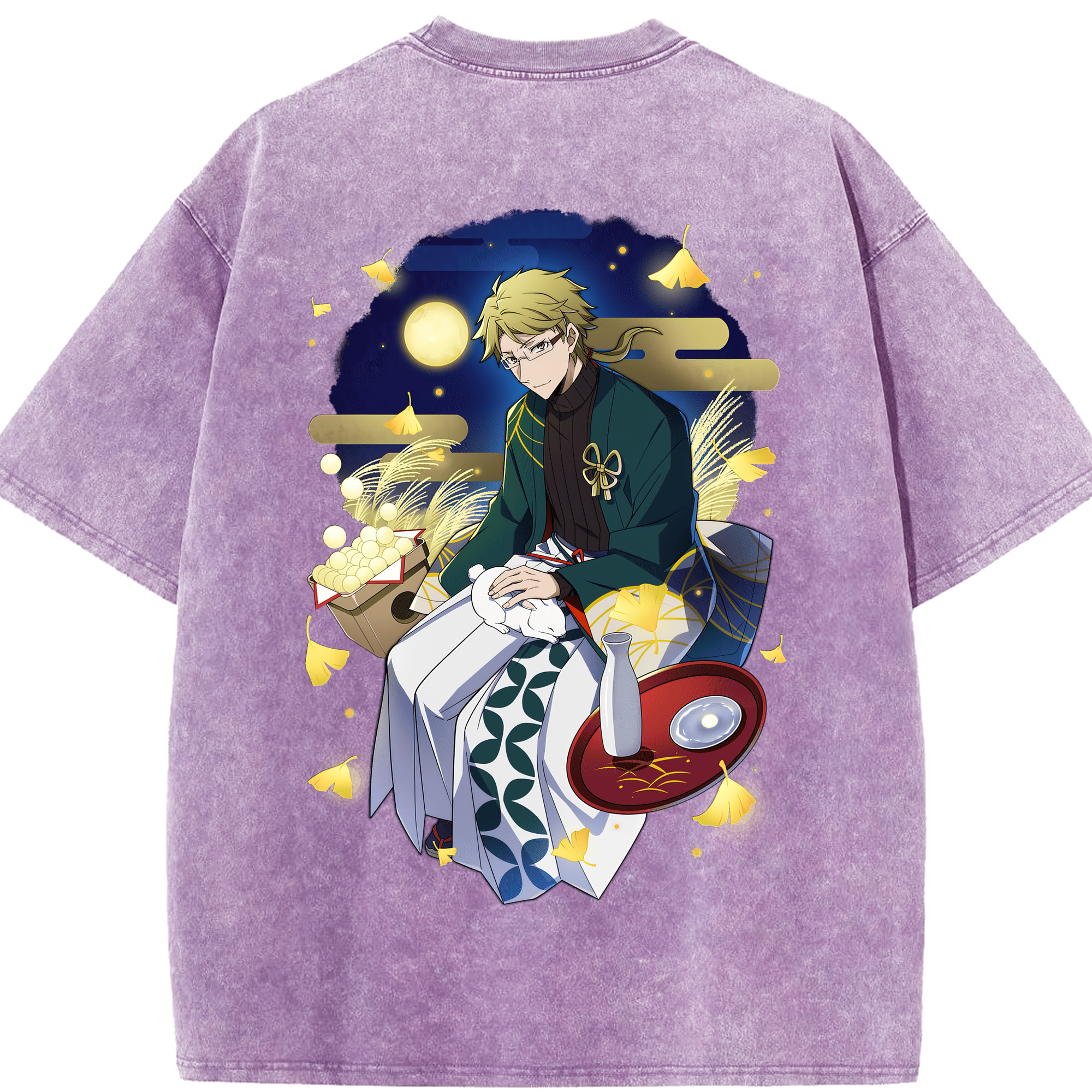 （画像用） 文豪ストレイドッグス Bungo Stray Dogs 綿100% ヴィンテージ風 半袖Tシャツ（背面プリント）