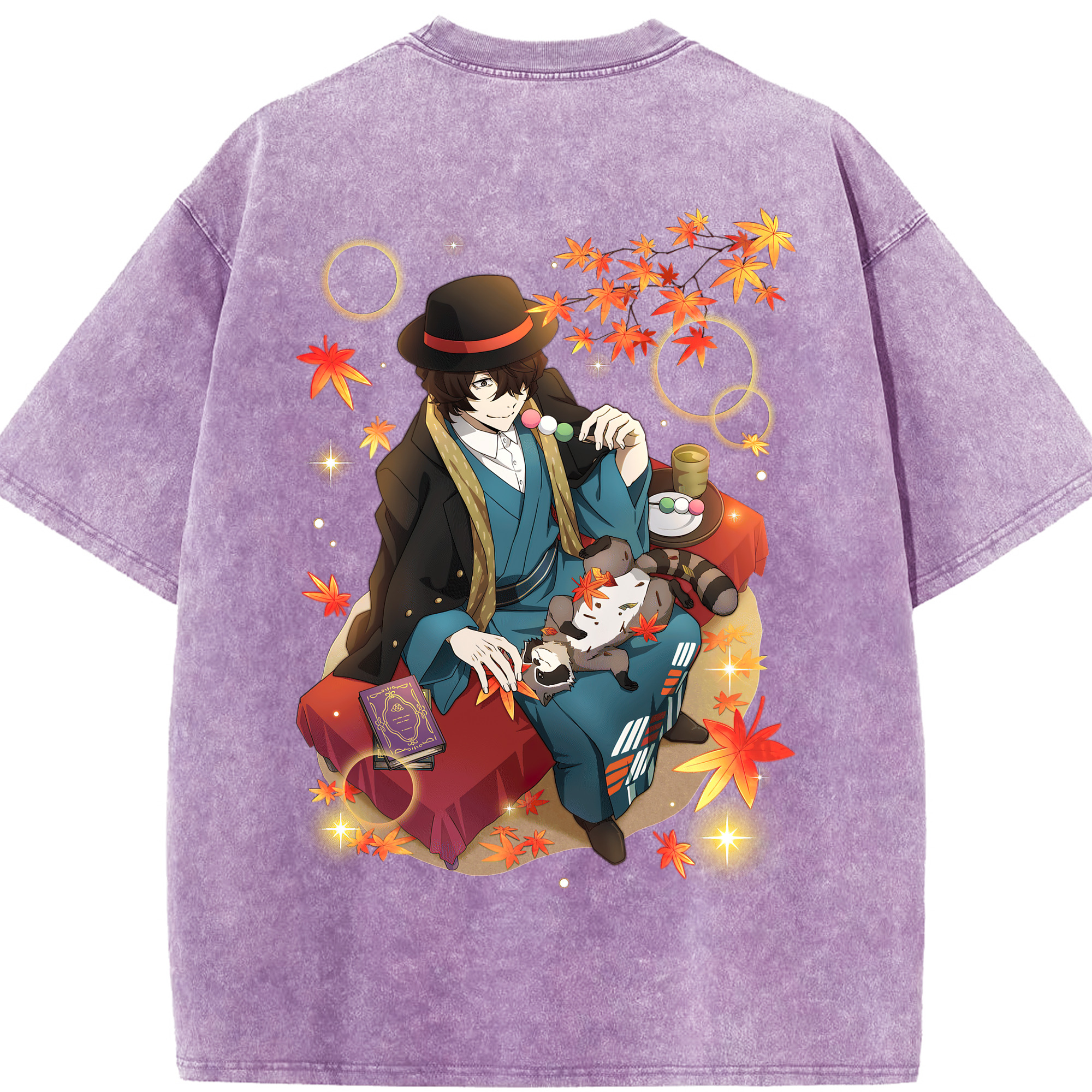 （画像用） 文豪ストレイドッグス Bungo Stray Dogs 綿100% ヴィンテージ風 半袖Tシャツ（背面プリント）