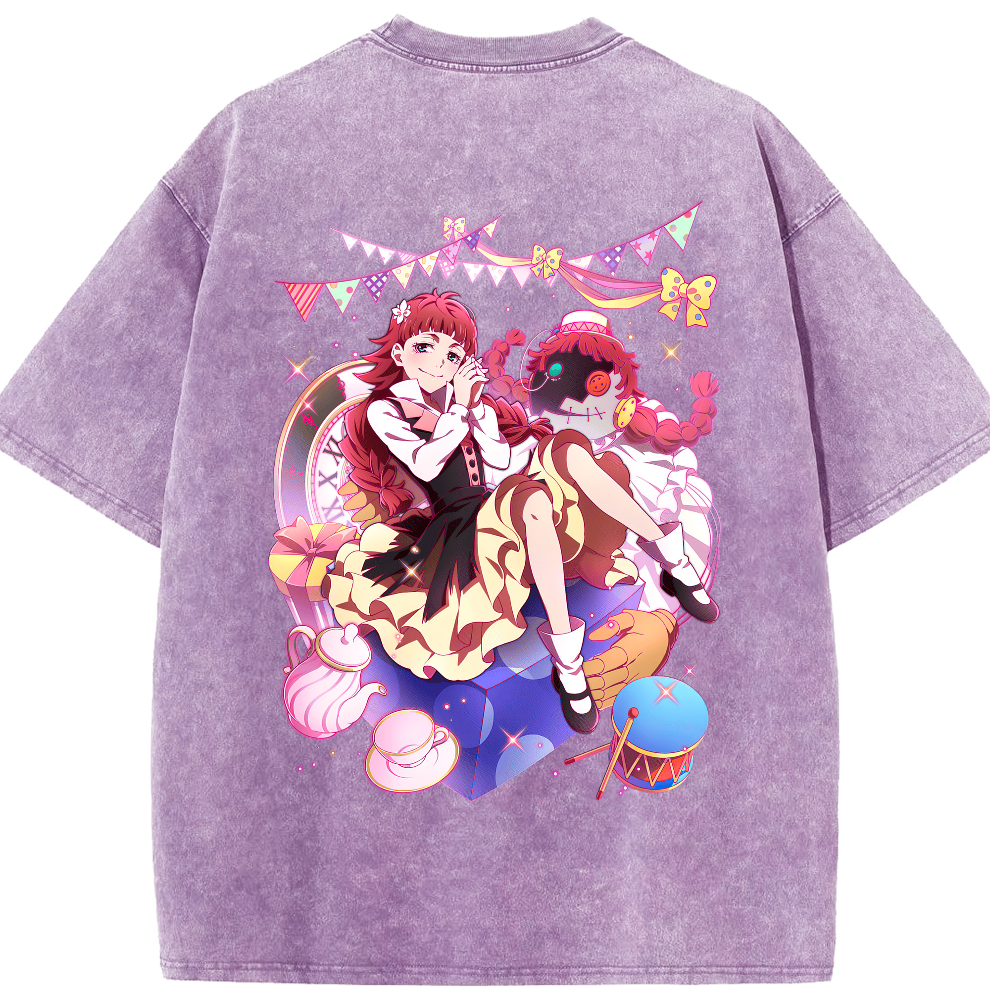（画像用） 文豪ストレイドッグス Bungo Stray Dogs 綿100% ヴィンテージ風 半袖Tシャツ（背面プリント）