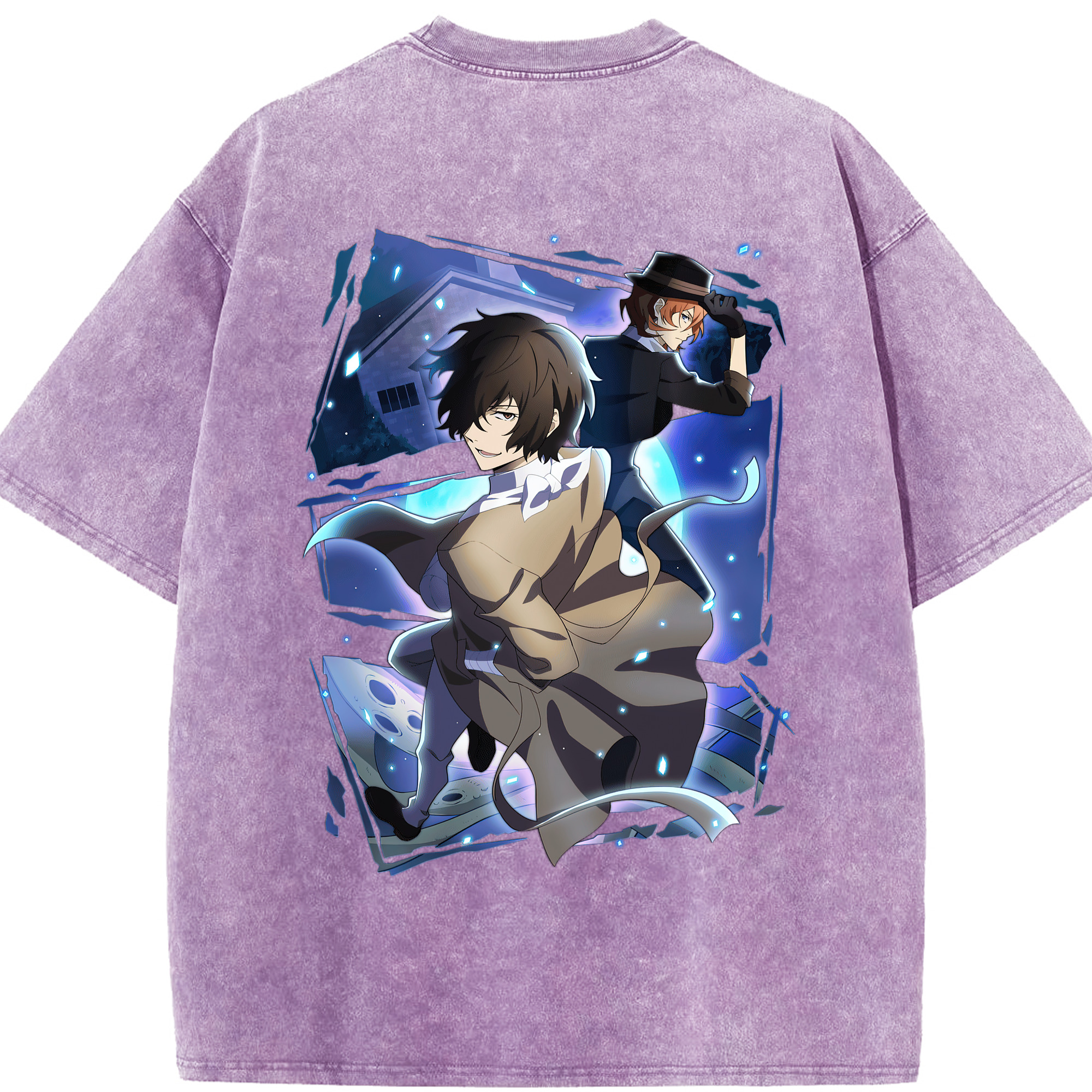 （画像用） 文豪ストレイドッグス Bungo Stray Dogs 綿100% ヴィンテージ風 半袖Tシャツ（背面プリント）